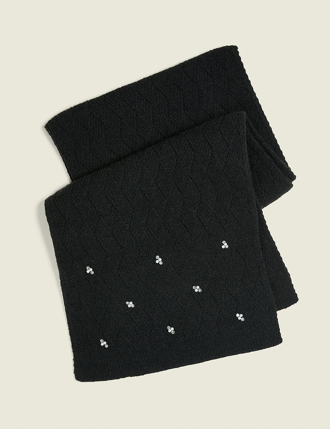 Rhinestone Knit Scarf Product Image 1