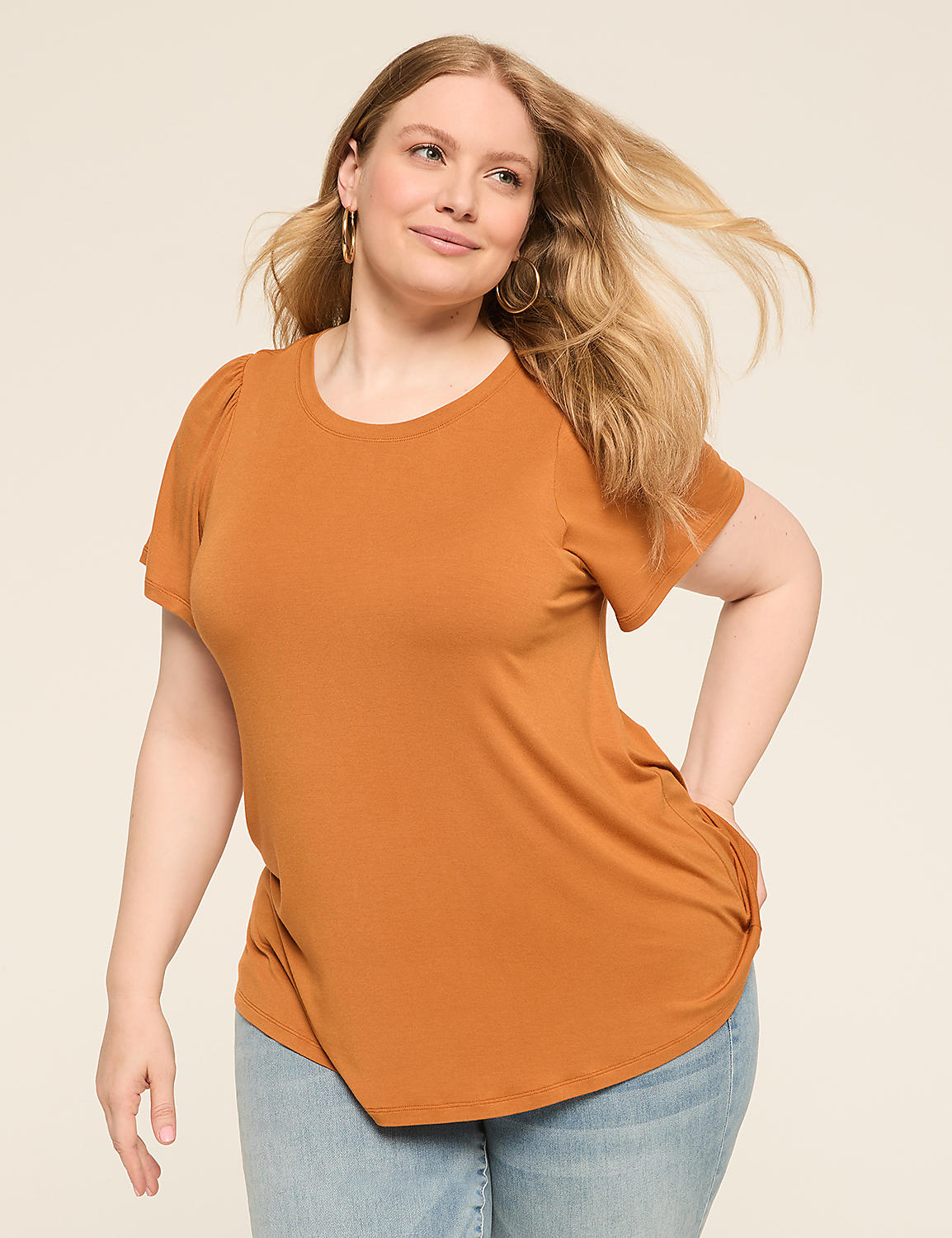 DreamFeel Short-Sleeve Crew-Neck Top Product Image 1