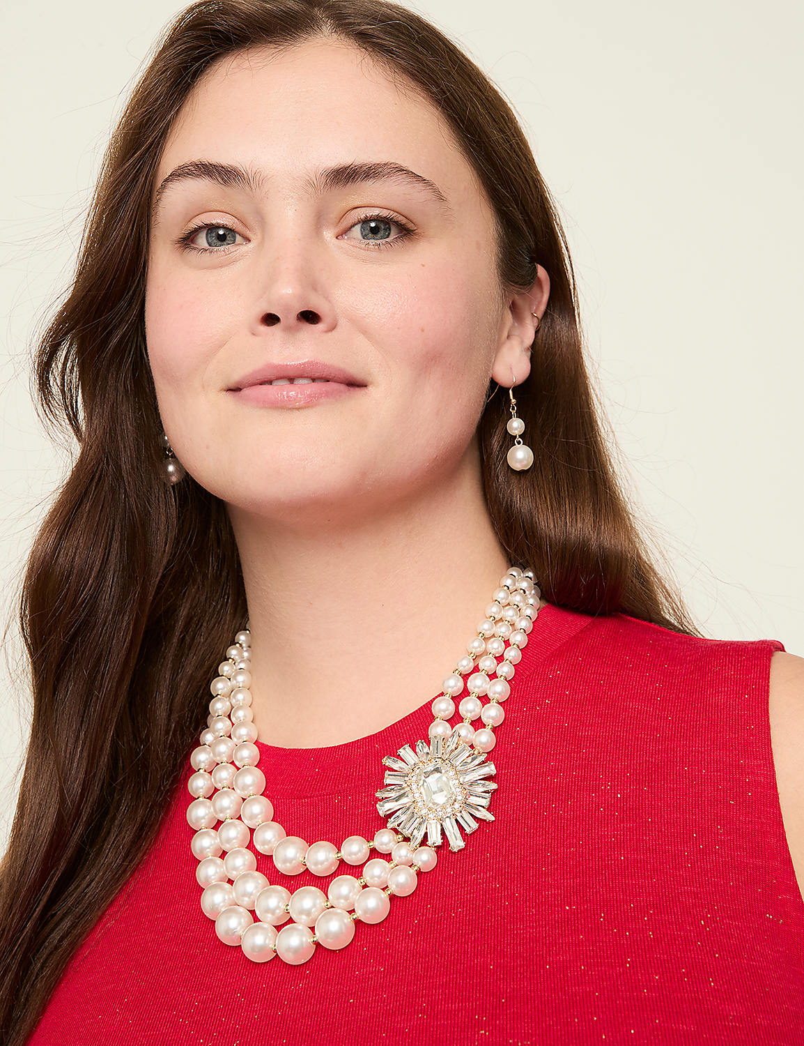 Party Pearlized Embellished Necklace Product Image 1