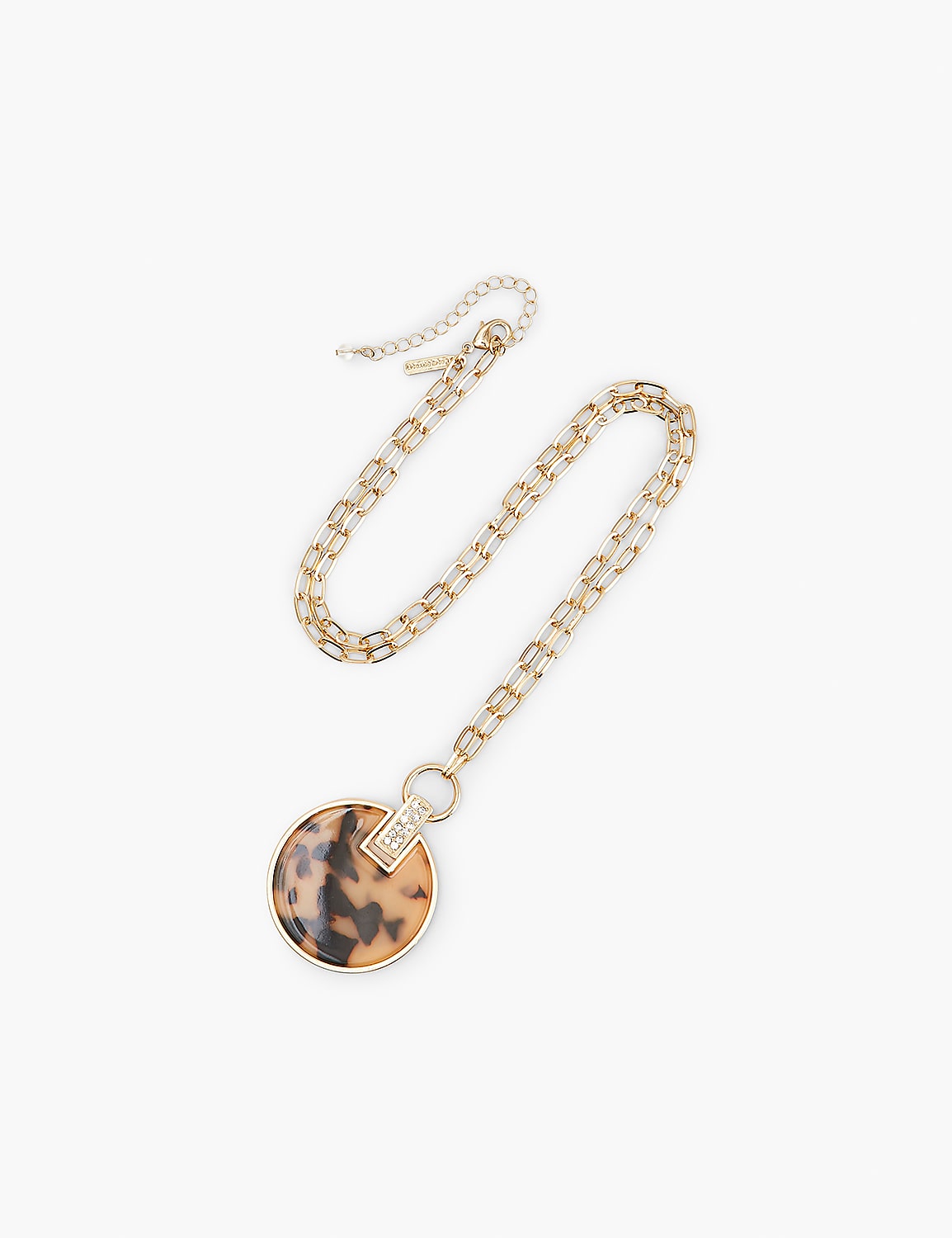 Tortoise Shell Print Pendant Neckla | LaneBryant