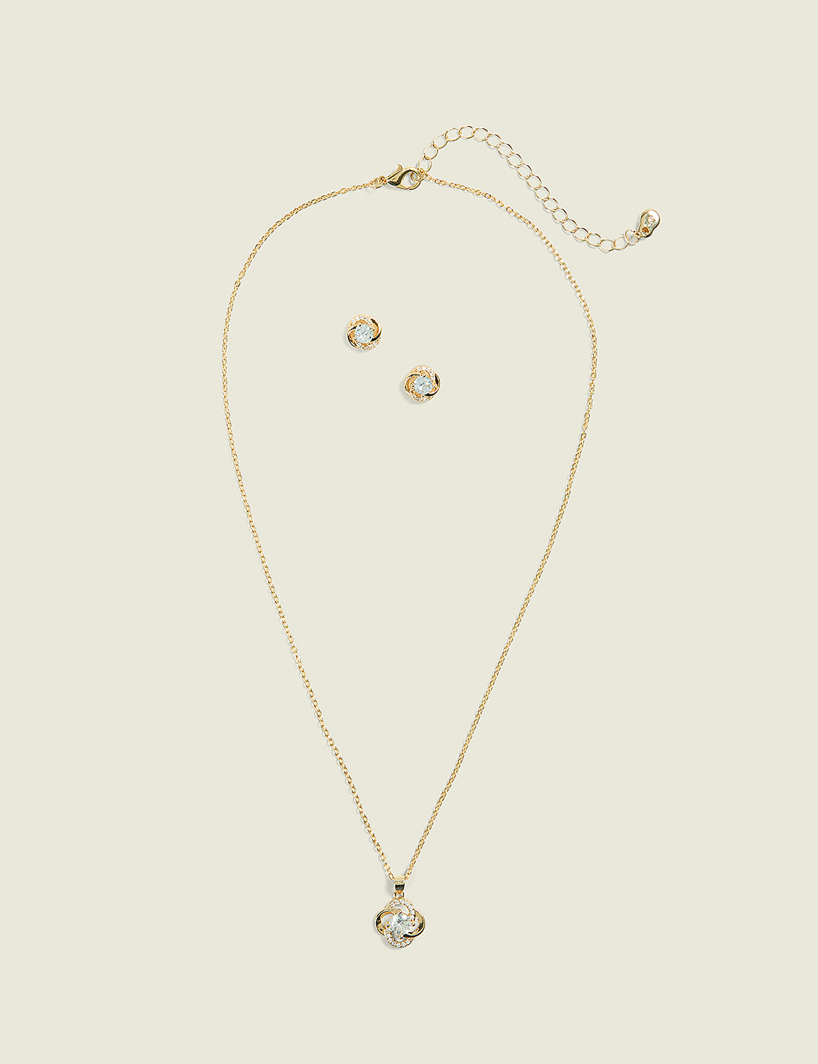 Gold Twisted Necklace & Earring Set Product Image 1