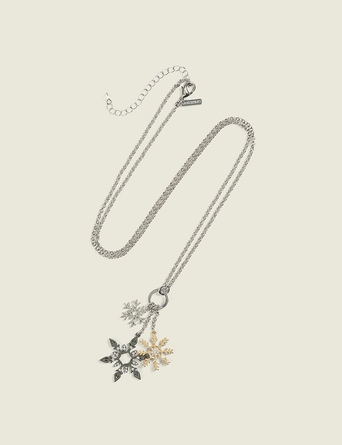 Mixed Metal Snowflake Pendant Necklace Product Image 1