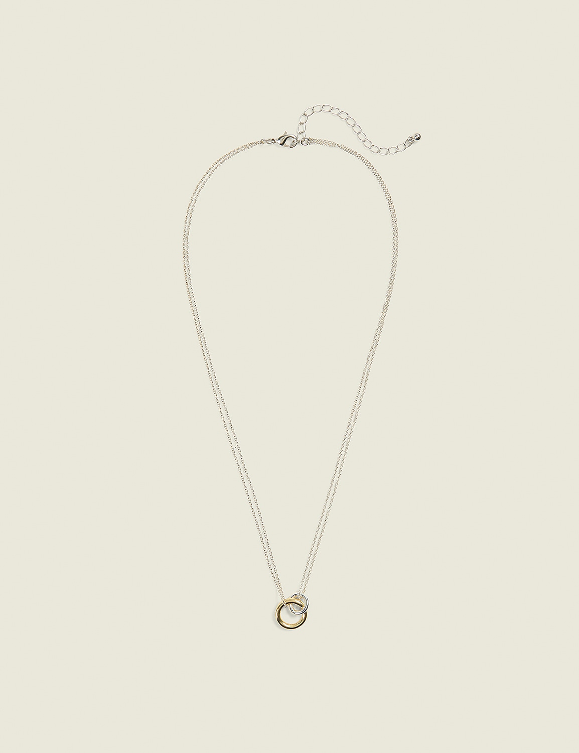 Mixed Metal Interlock Single Row Necklace Product Image 1