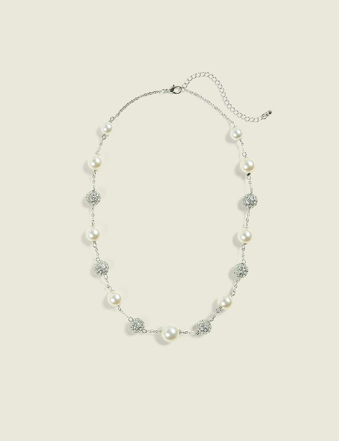 Silvertone Fireball & Pearlized Necklace Product Image 1
