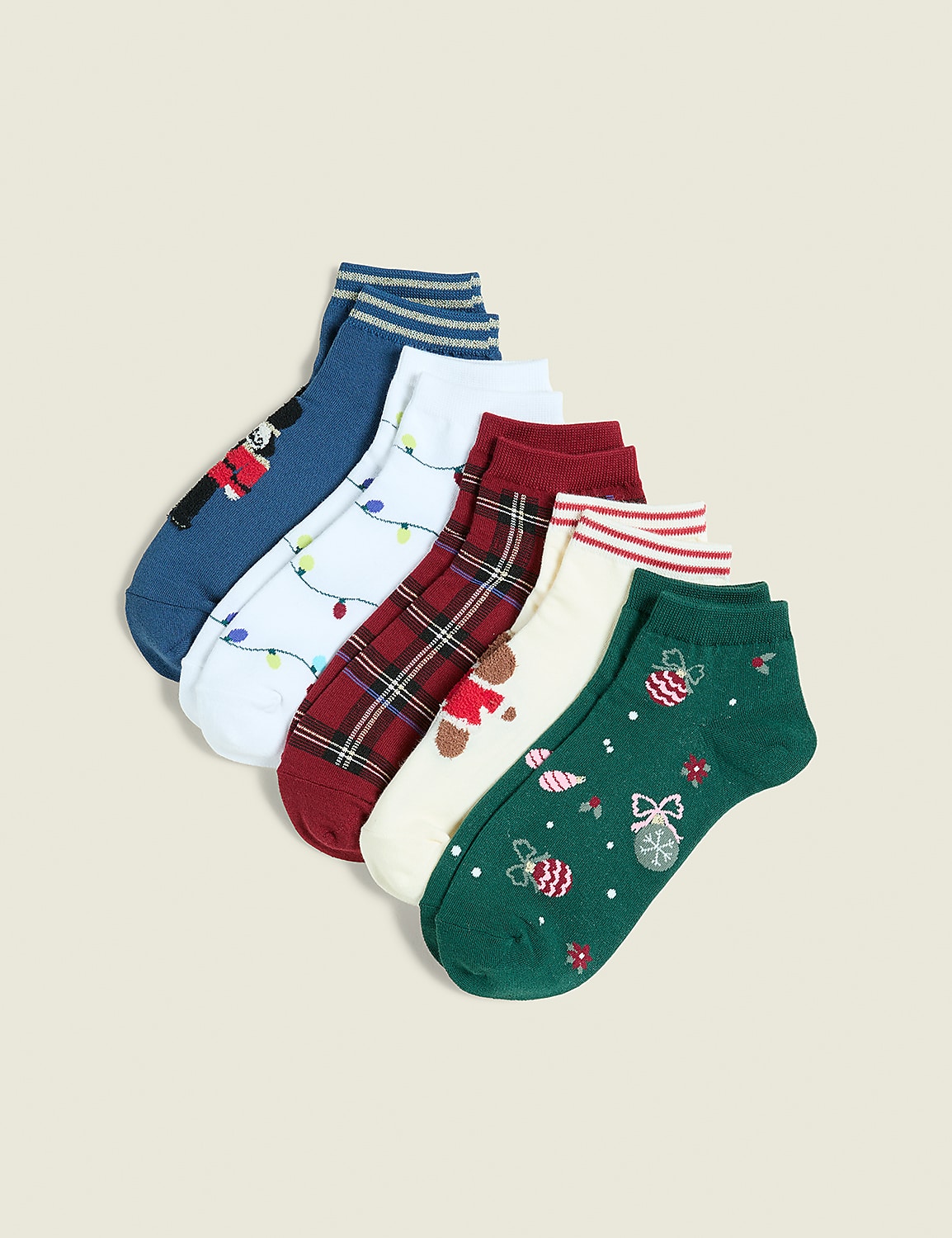 5-Pack Ankle Socks - Shimmer & Gingerbread Product Image 1