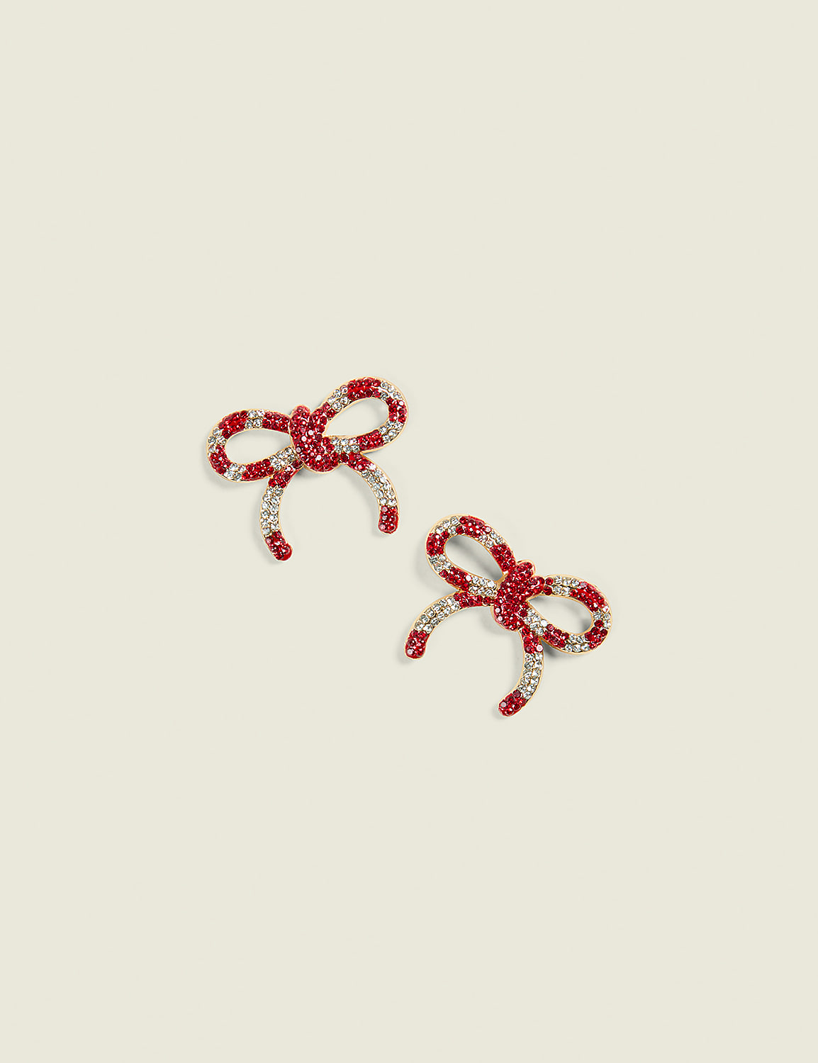 Red and White Christmas Bow Earring Product Image 1