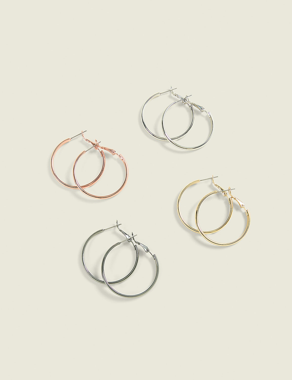 Mixed Metal Circle Hoop Earring 4-Pack Product Image 1