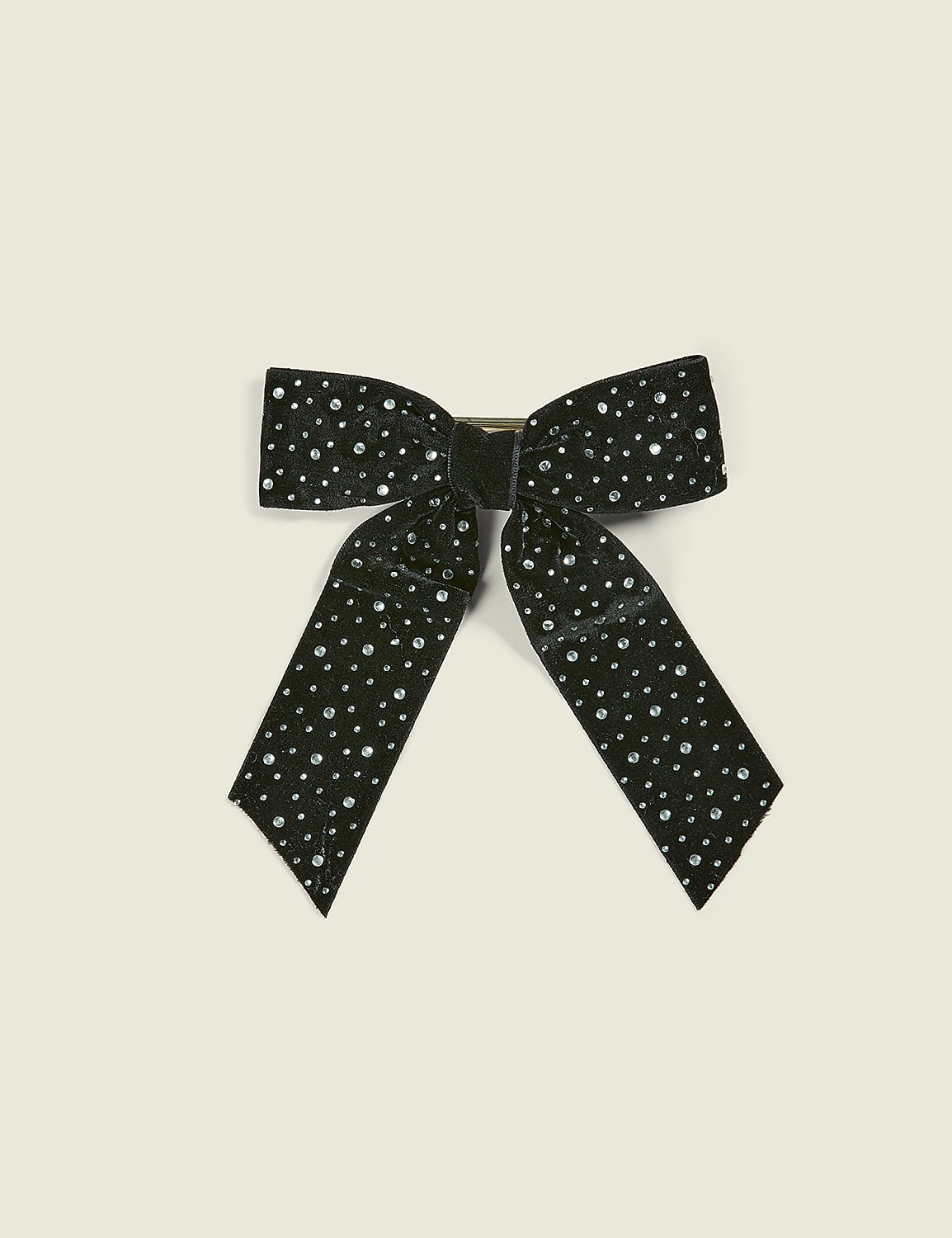 Black Large Embellished Bow Clip Product Image 1