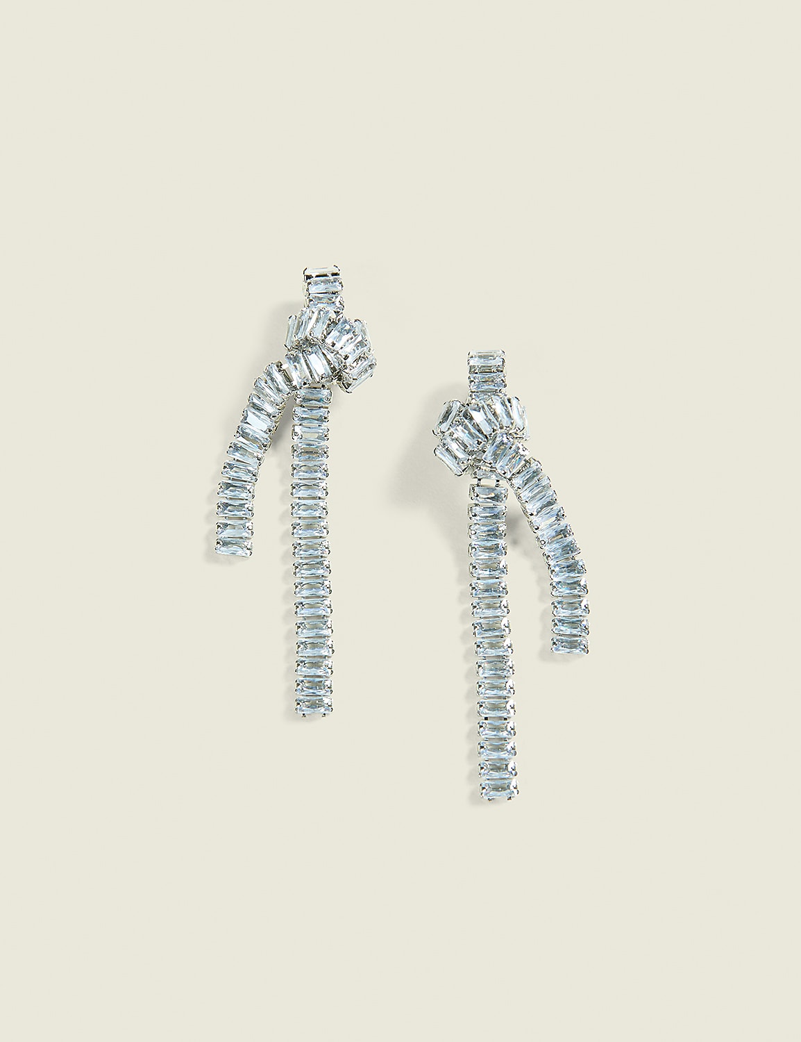 Silvertone & Imitation Stone Knot Earrings Product Image 1