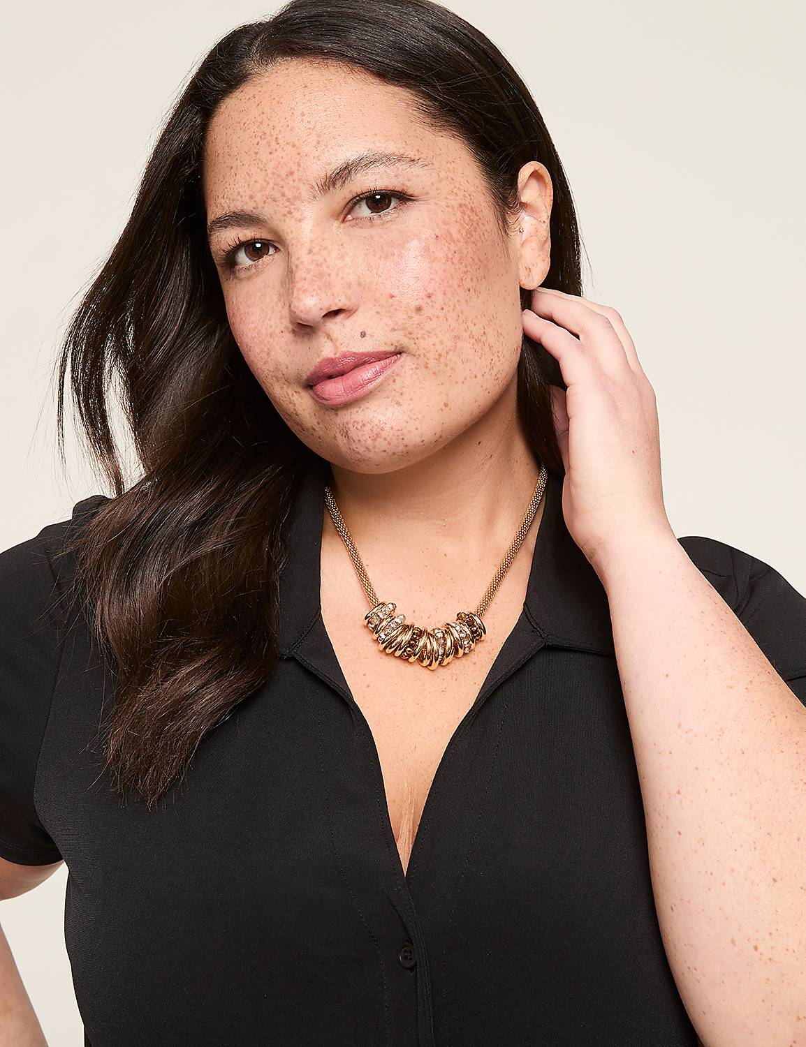 Goldtone Multi-Ring Necklace Product Image 1