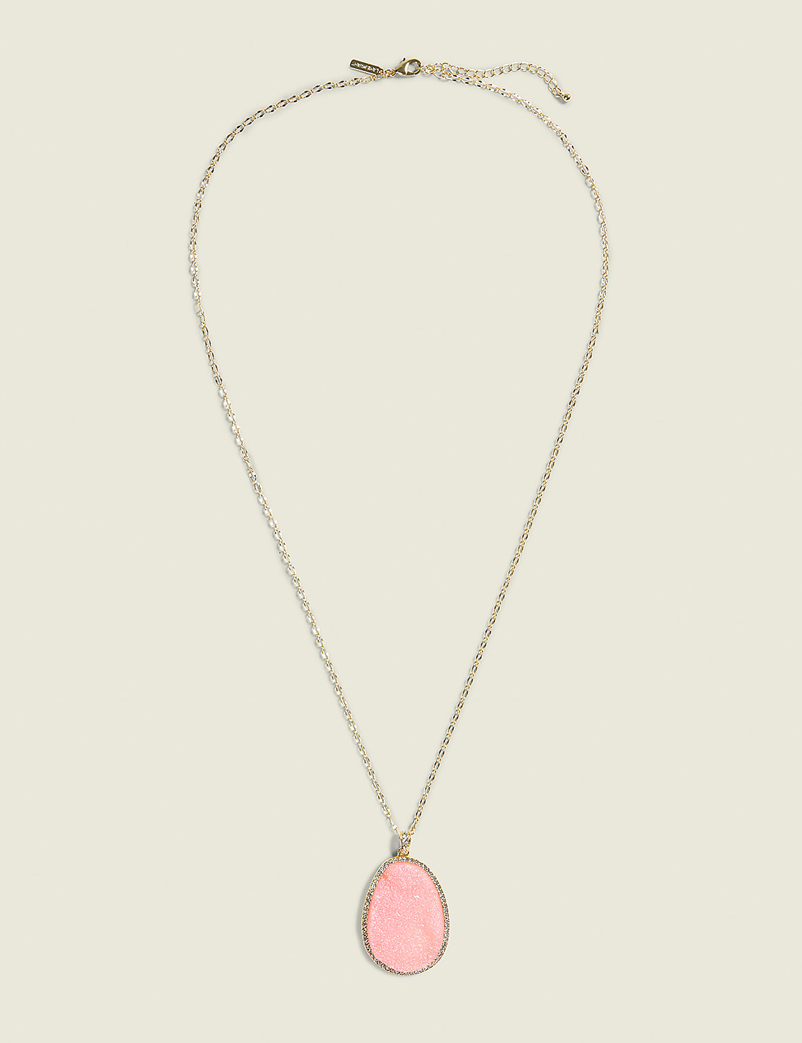Pink Druzy Pendant Necklace Product Image 1