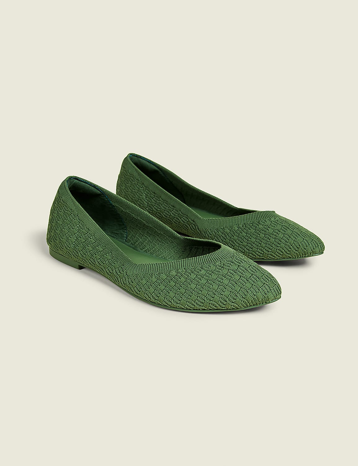 Stretch Knit Pointed Toe Ballet Flat Product Image 1