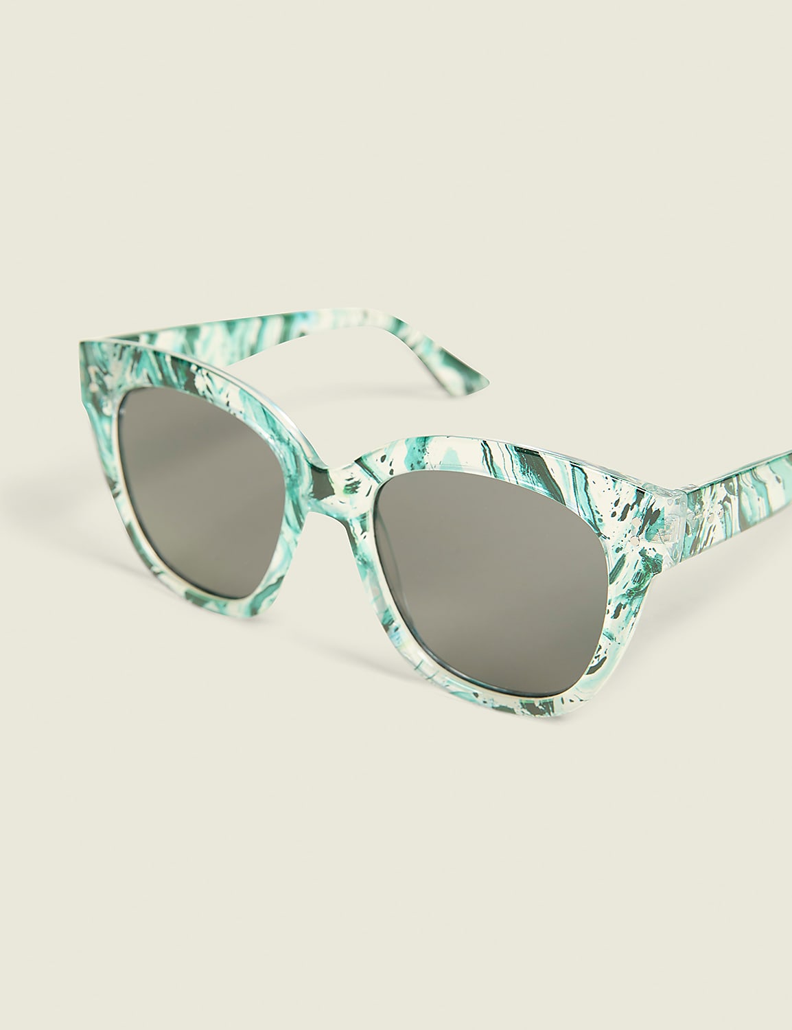 Green Marble Print Sunglasses Product Image 1
