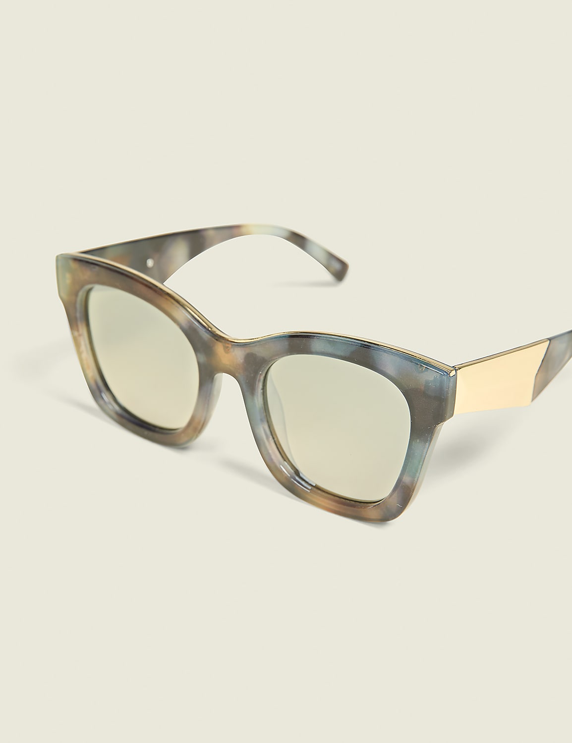Green & Blue Tortoise Cateye Sunglasses Product Image 1