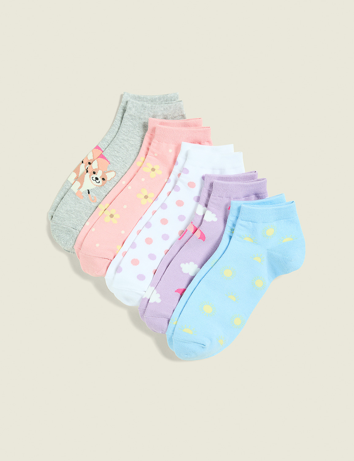 5-Pack Ankle Socks - Rain & Sunshine Product Image 1