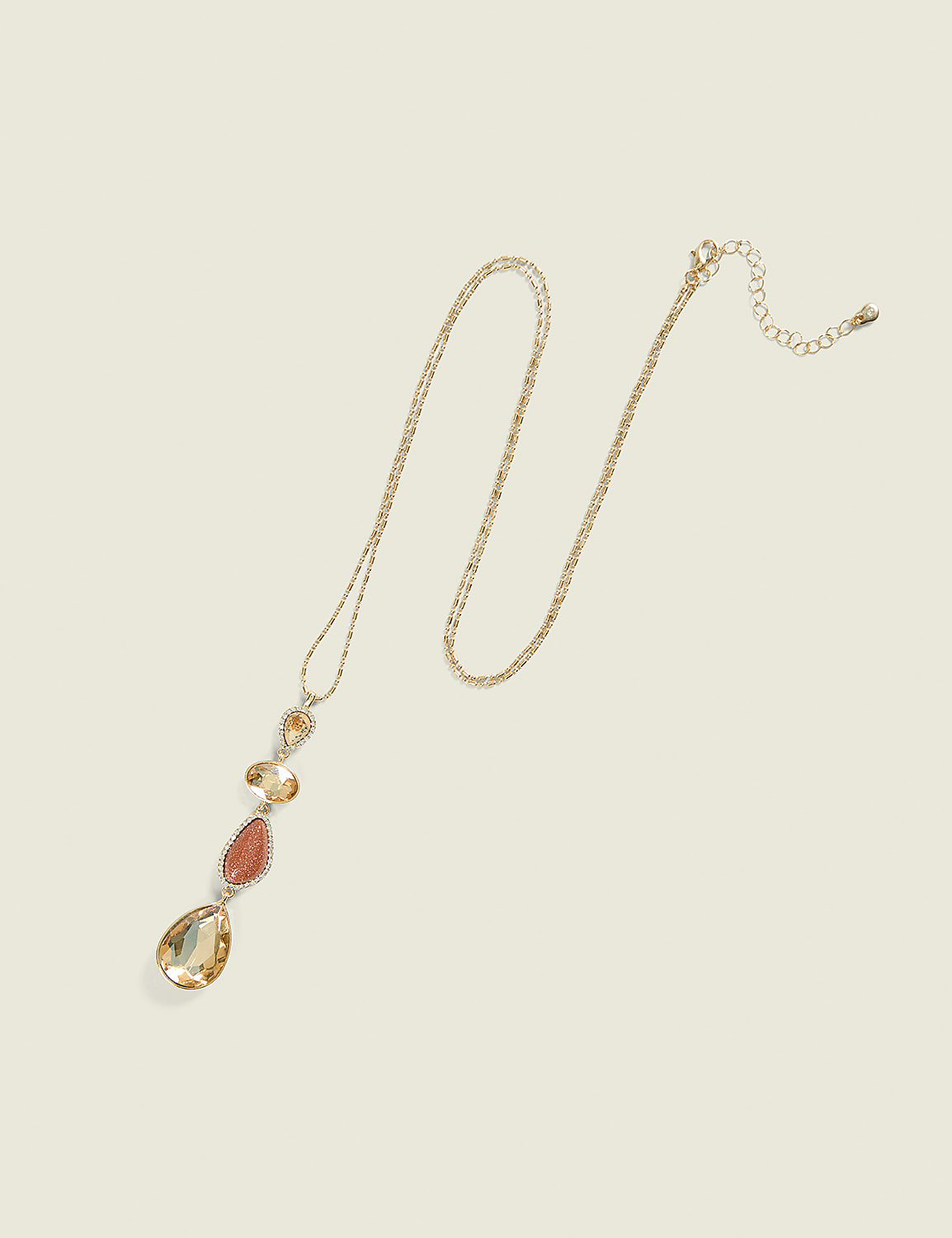 Tiered Gemstone Pendant Necklace Product Image 1
