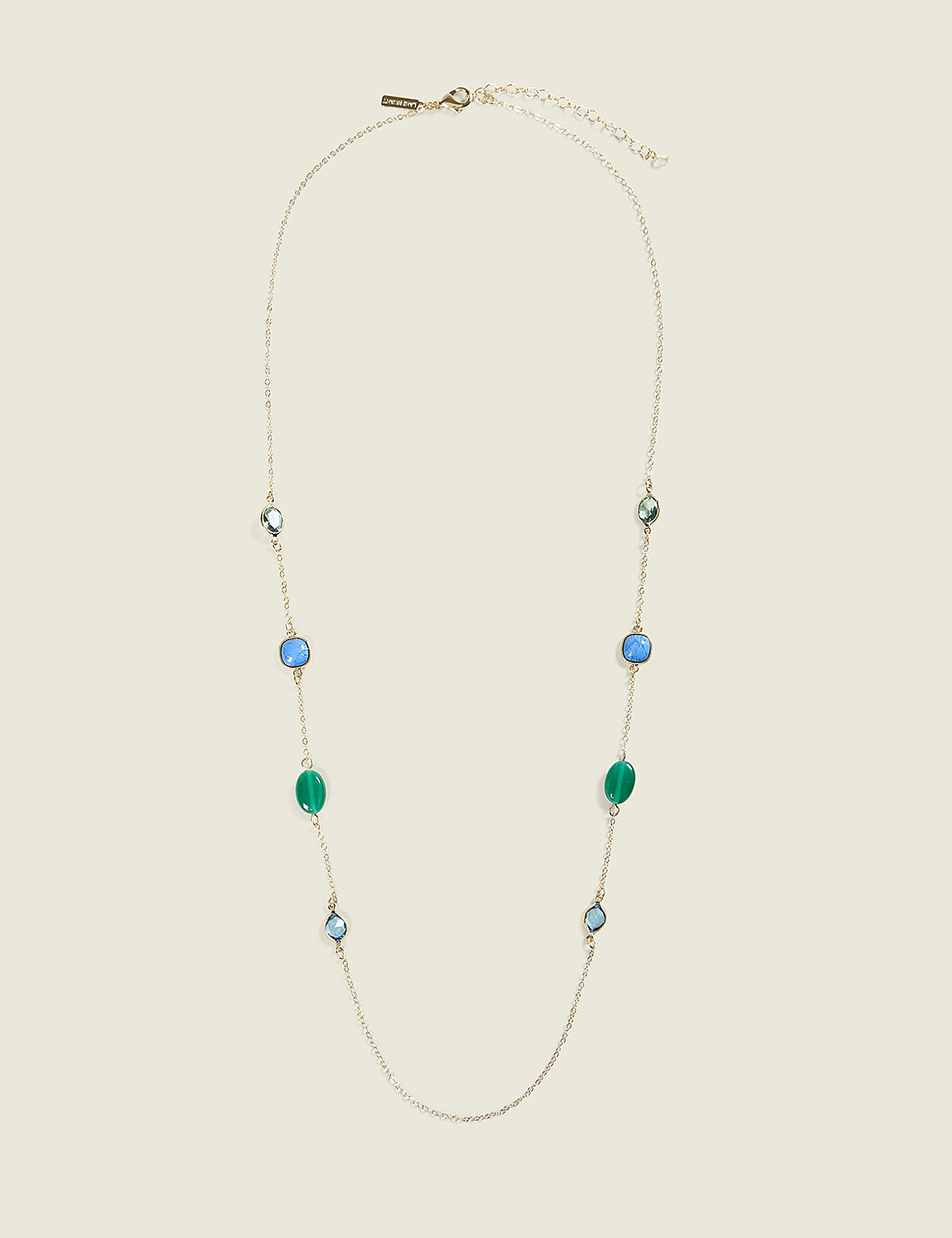 Blue & Green Gemstone Single Row Ne