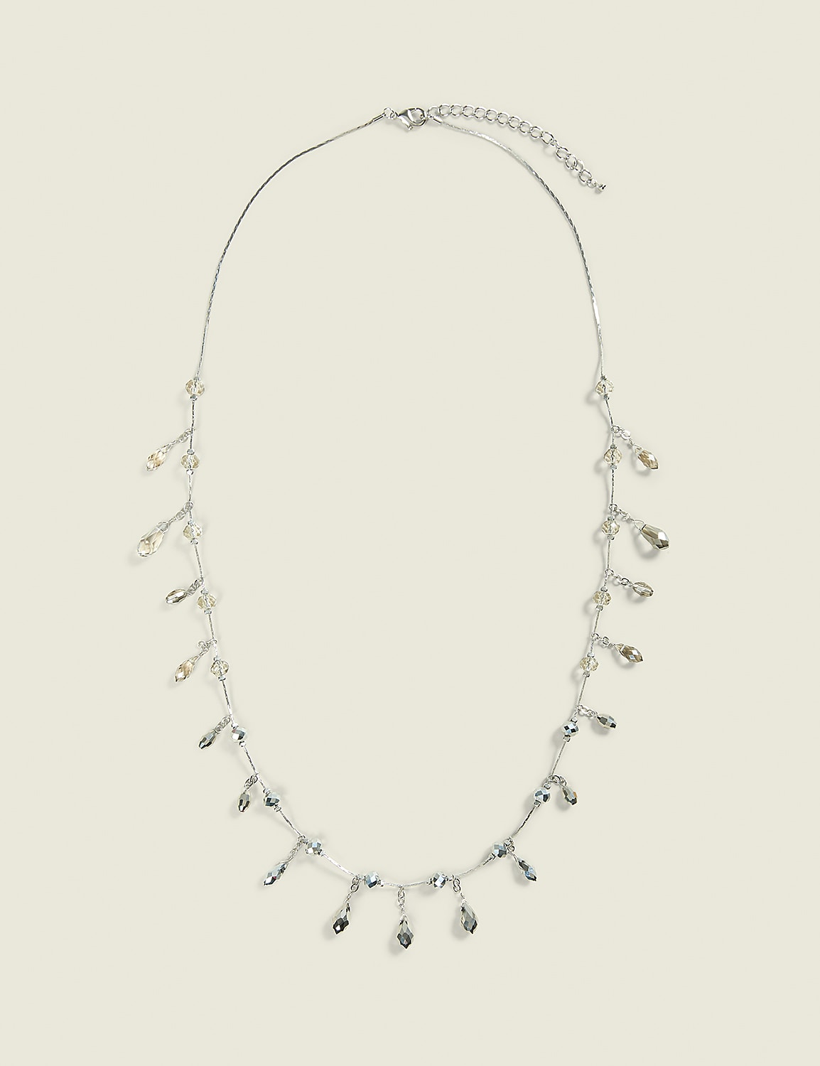 Silvertone Bead Cluster Necklace