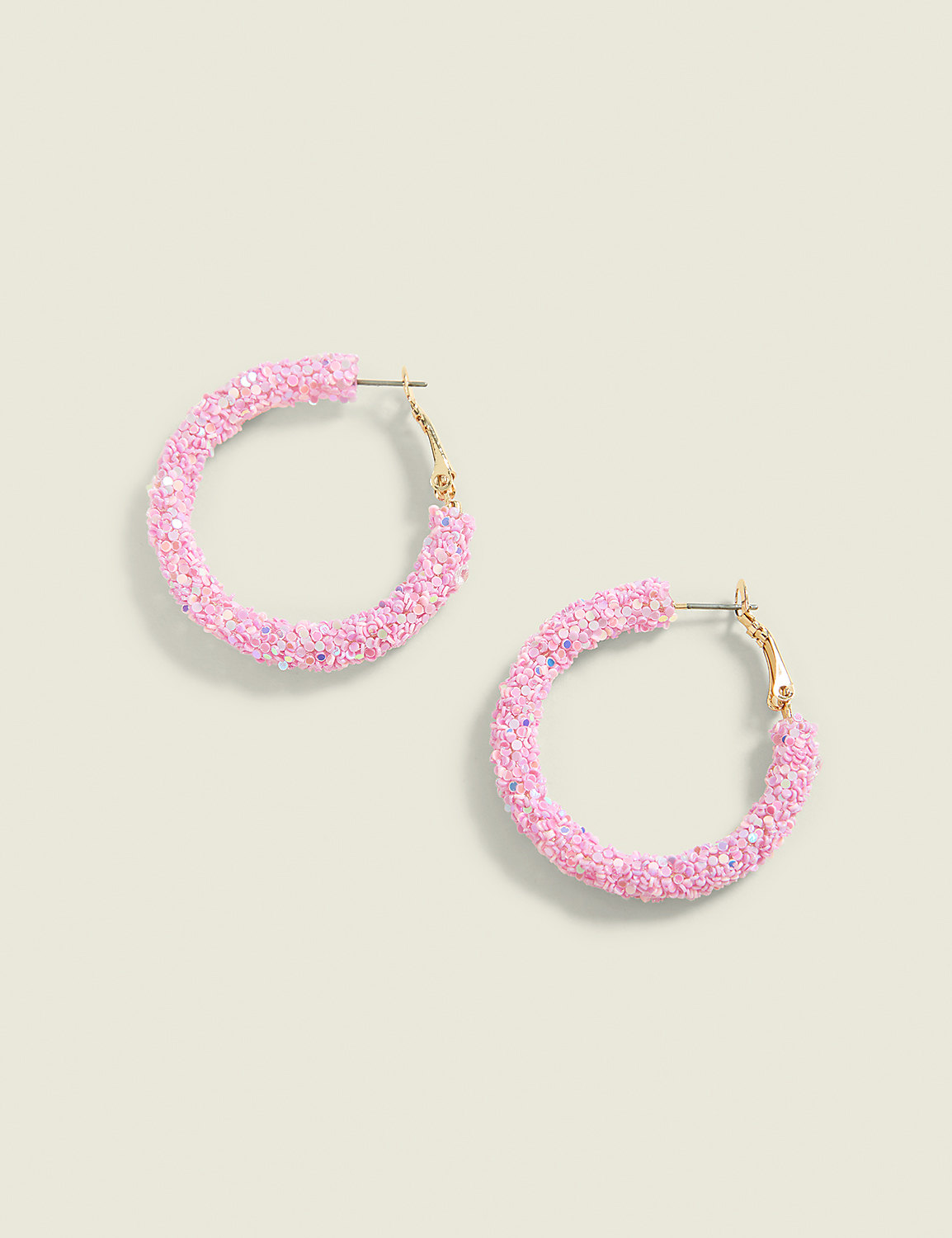 Pink Sparkle Hoop Earrring Product Image 1