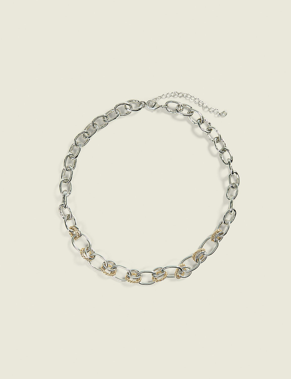 Mixed Metal Cable Link Statement Necklace Product Image 1
