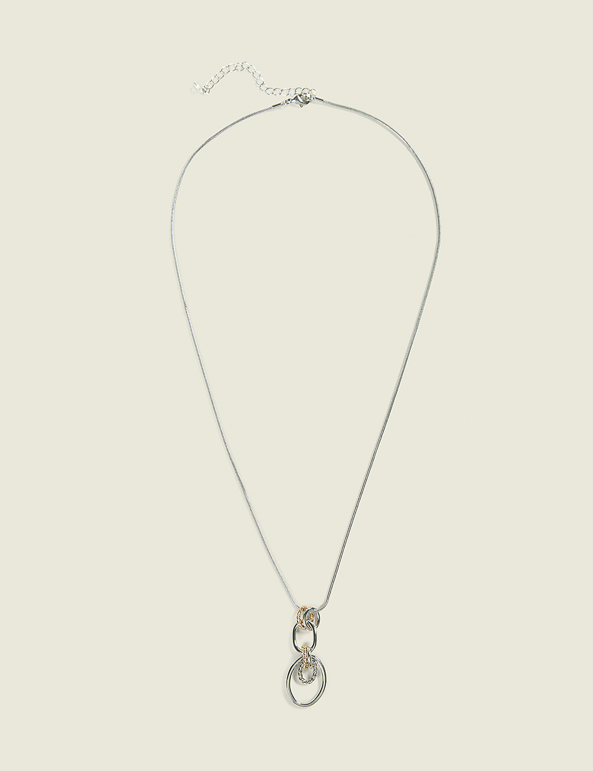 Mixed Metal Chain Link Pendant Necklace Product Image 1