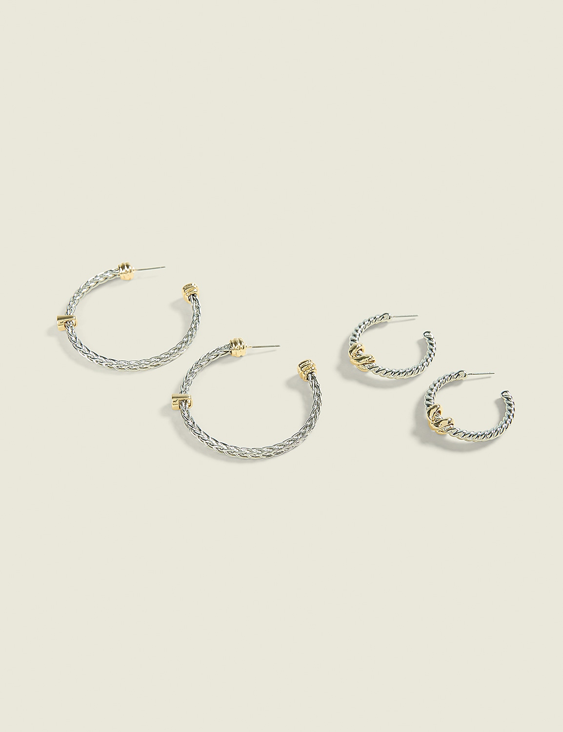 Mixed Metal Cable Earring 2 Pack Product Image 1