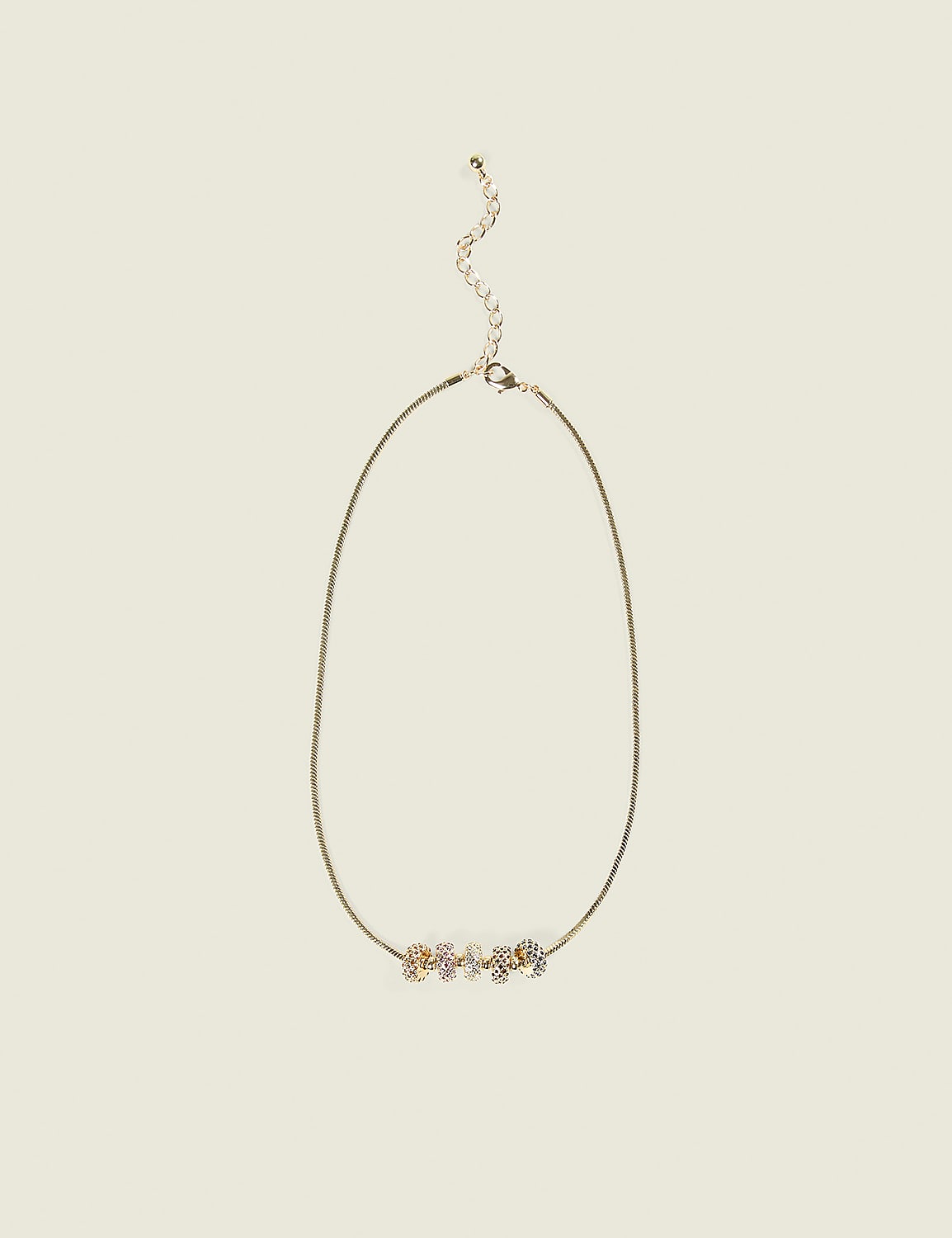 Pave Circle Charm Necklace Product Image 1