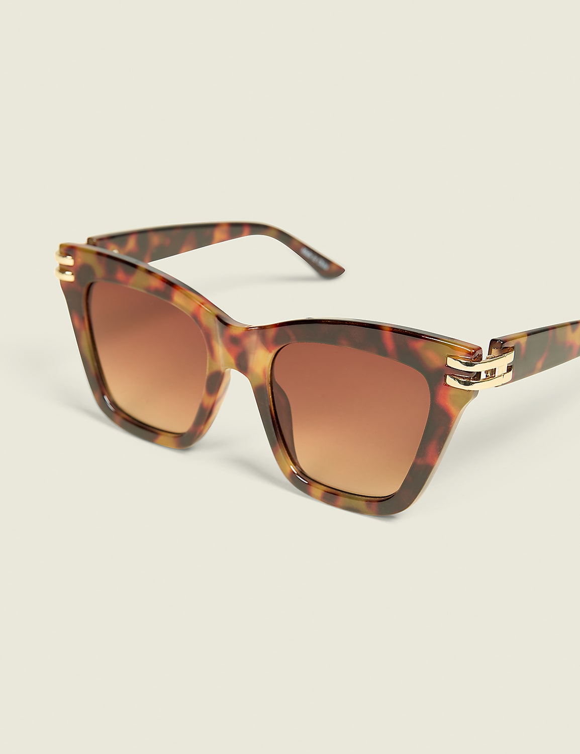 Tortoiseshell & Goldtone-Accented Cateye Sunglasses Product Image 1