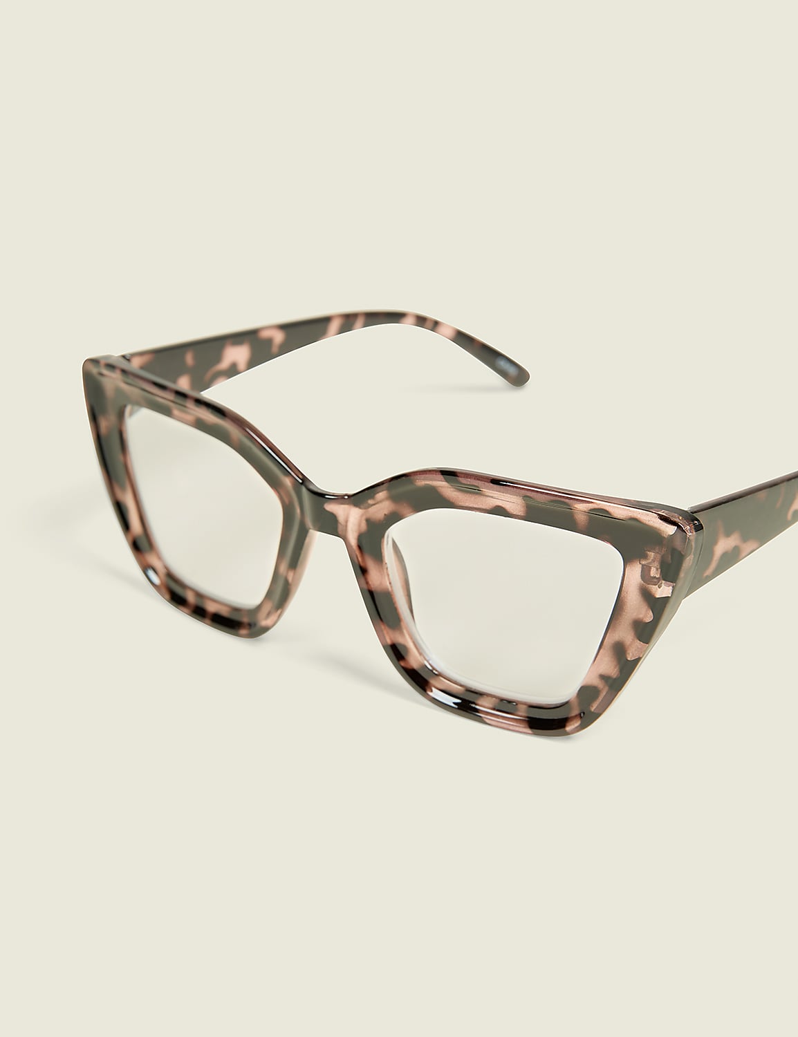 Pink Tortoiseshell Print Cateye Reading Glasses Product Image 1