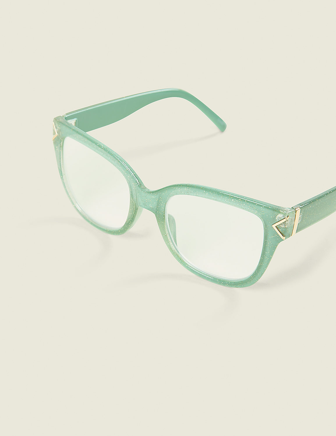Green Glitter Square Reader Glasses Product Image 1