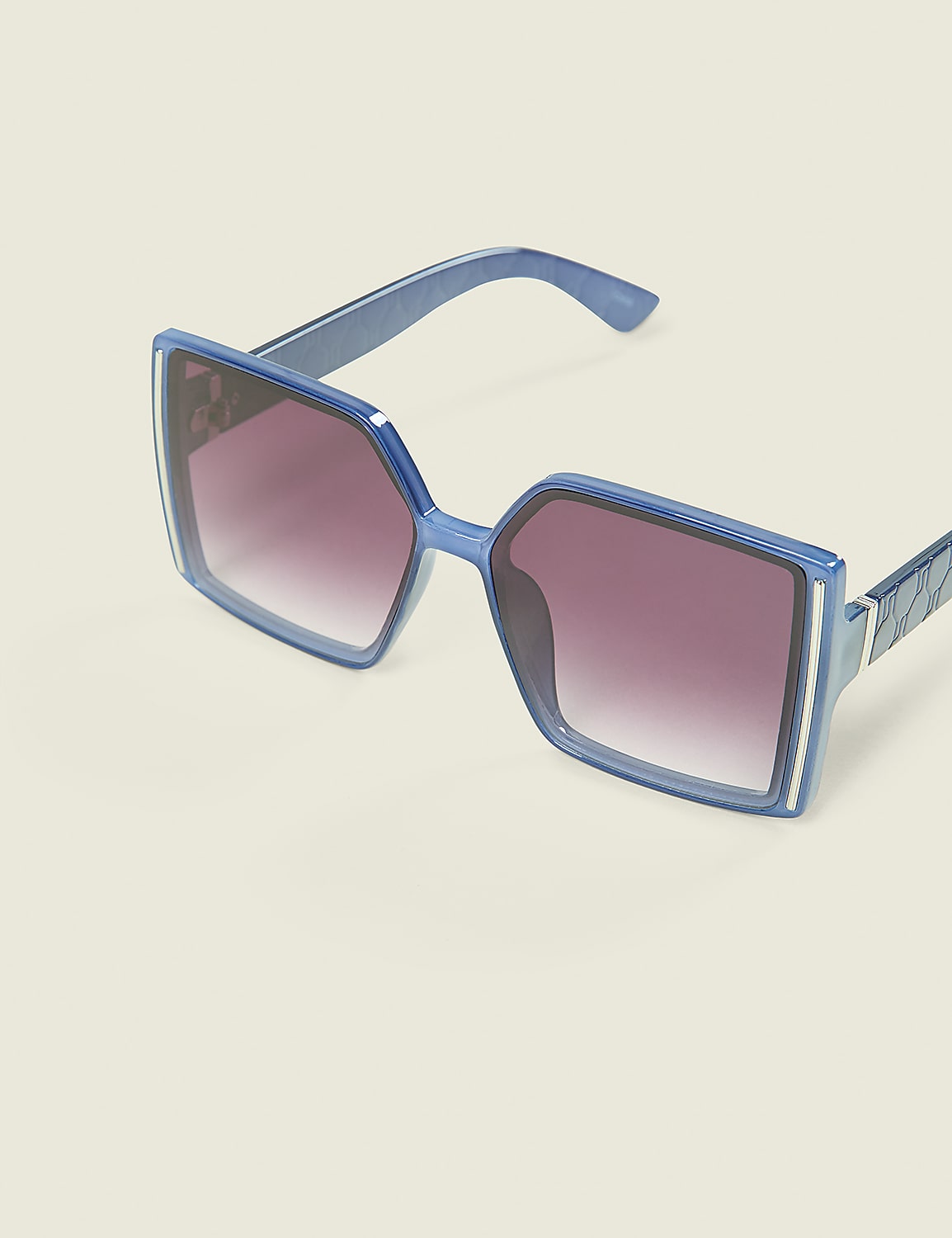 Blue Quilted Square Sunglasses Product Image 1