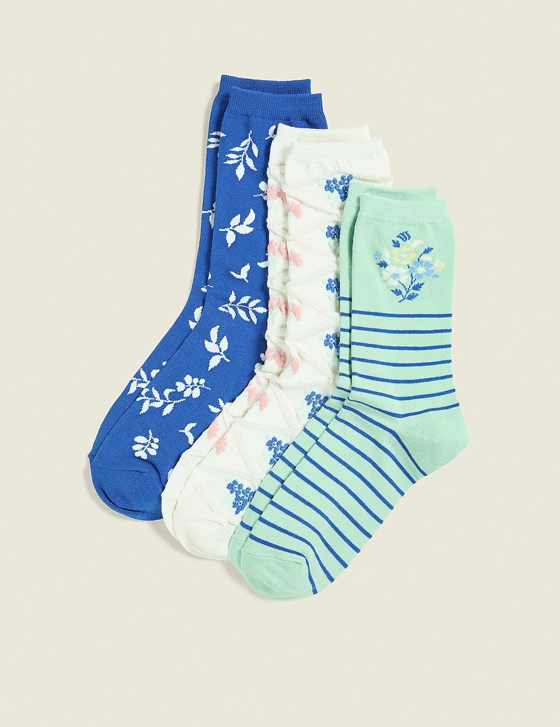 3-Pack Crew Socks - Floral Product Image 1
