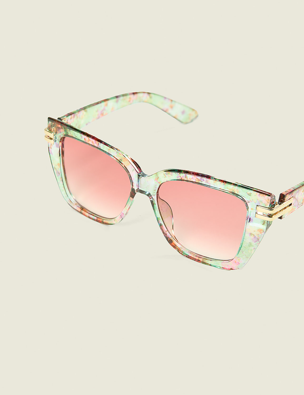 Floral Metal-Detail Square Sunglasses Product Image 1