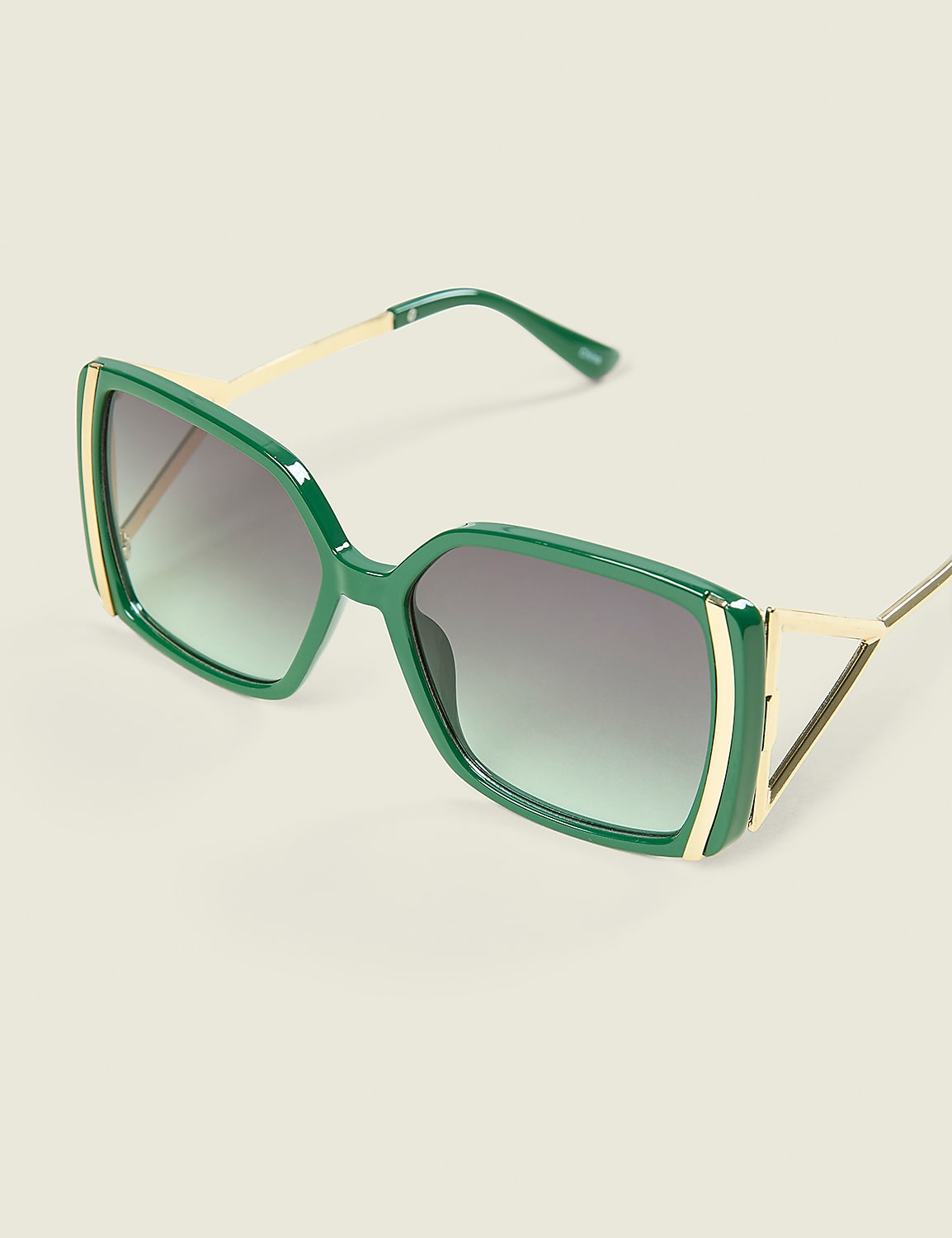 Green Goldtone-Detail Square Sunglasses Product Image 1