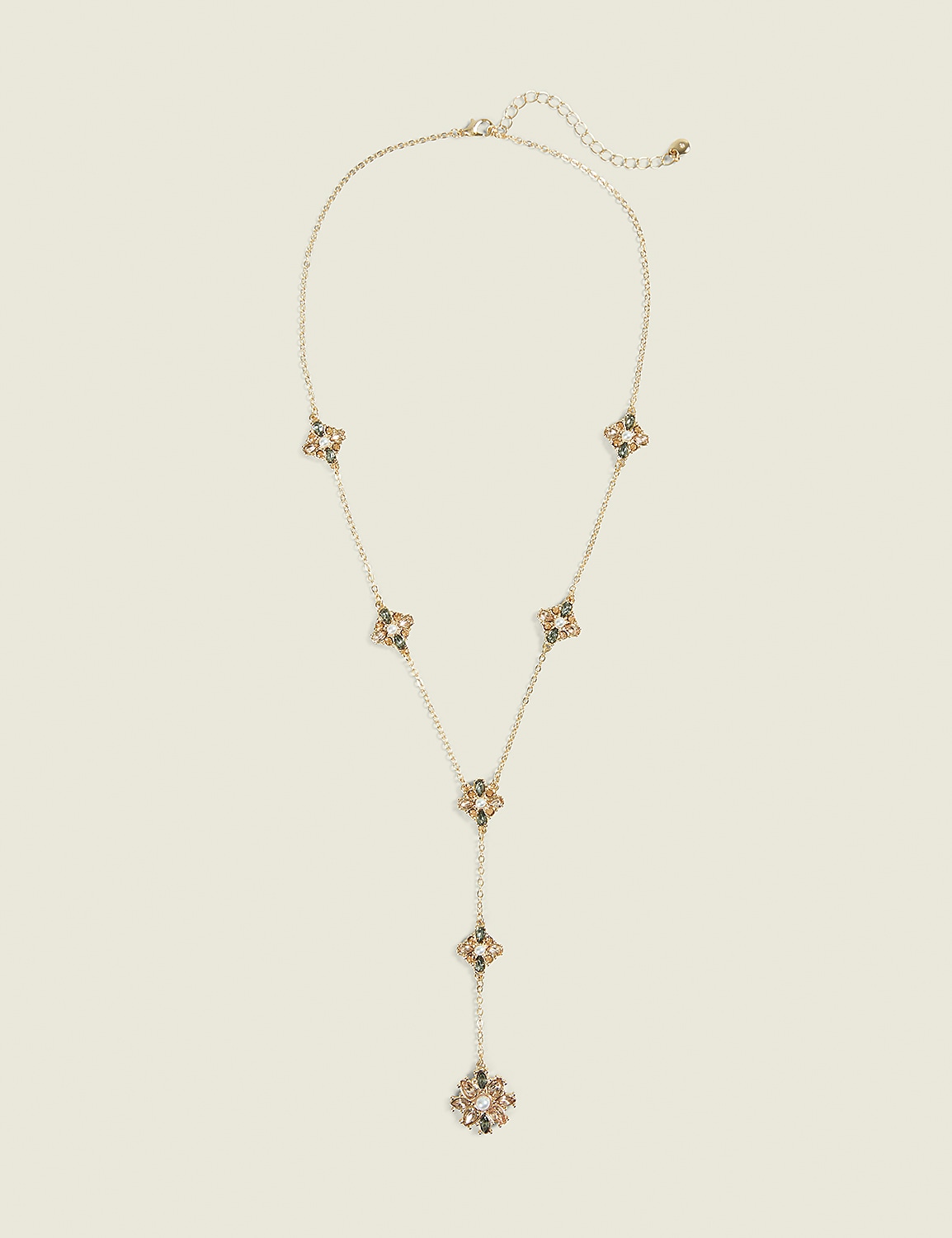 Pearlized Flower Y-Necklace Product Image 1