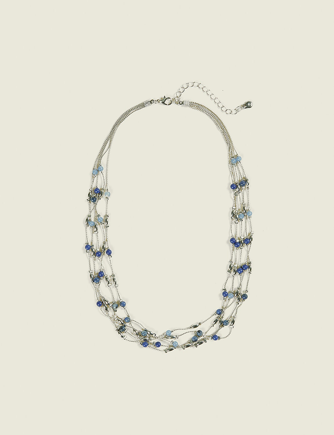 Blue Mini-Beaded Multi-Row Necklace Product Image 1