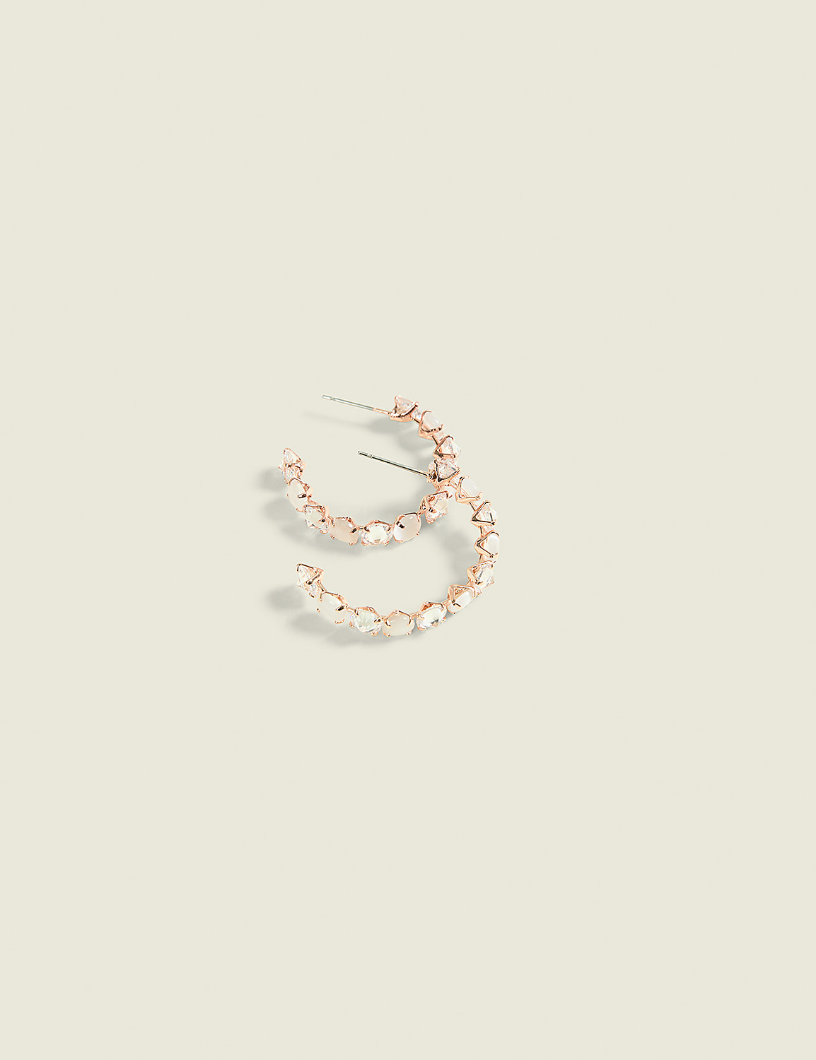 Mini Pink Stone Hoop Earrings Product Image 1