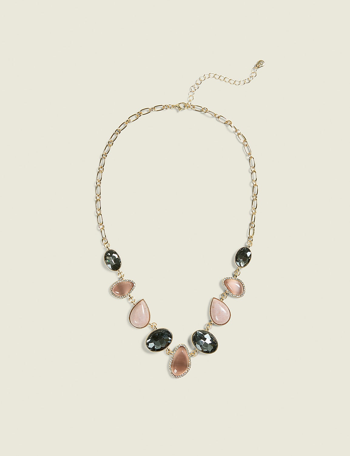 Pink Cat's Eye Imitation Stone Necklace Product Image 1