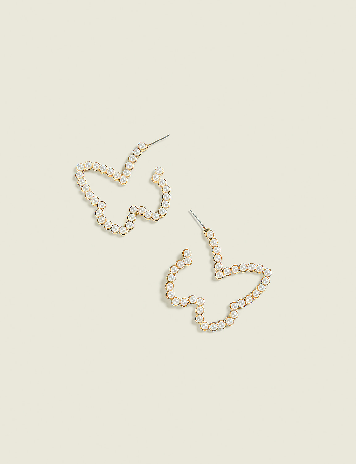 Pearl Detail Butterfly-Shaped Earrings Product Image 1