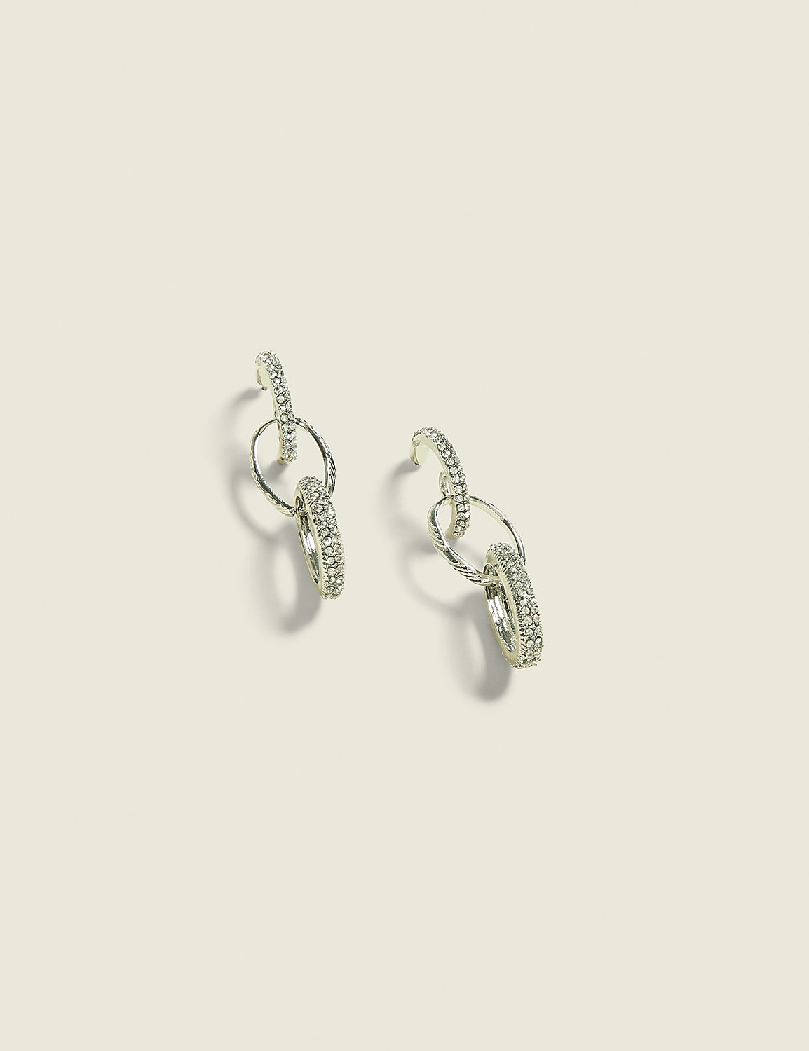 Silver Pave Chain-Linked Earrings Product Image 1