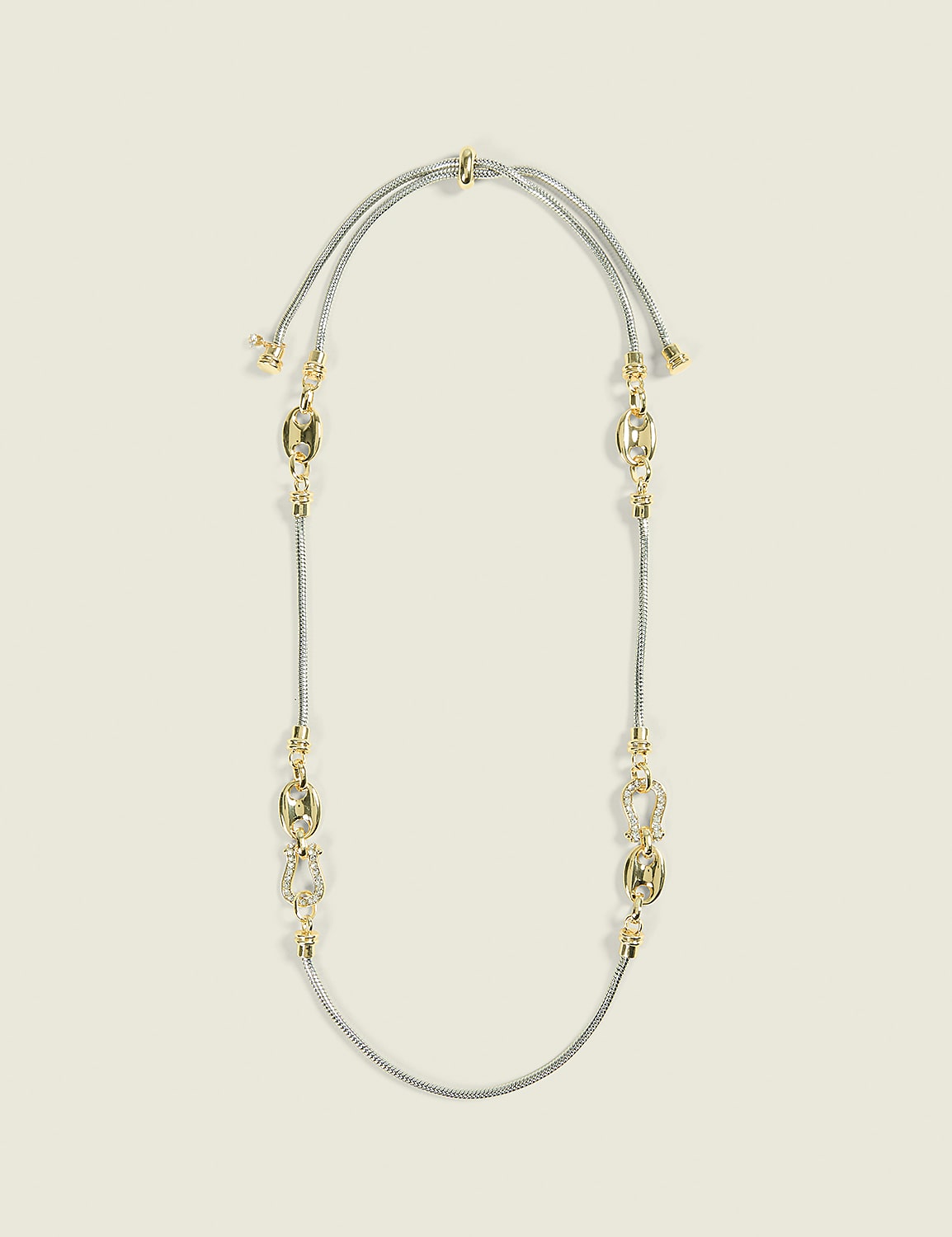 Mixed Metal Cable-Linked Necklace Product Image 1