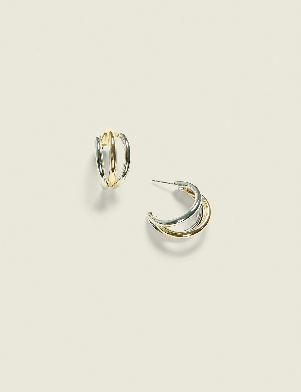 Mixed Metal Multi Hoop Earrings Product Image 1