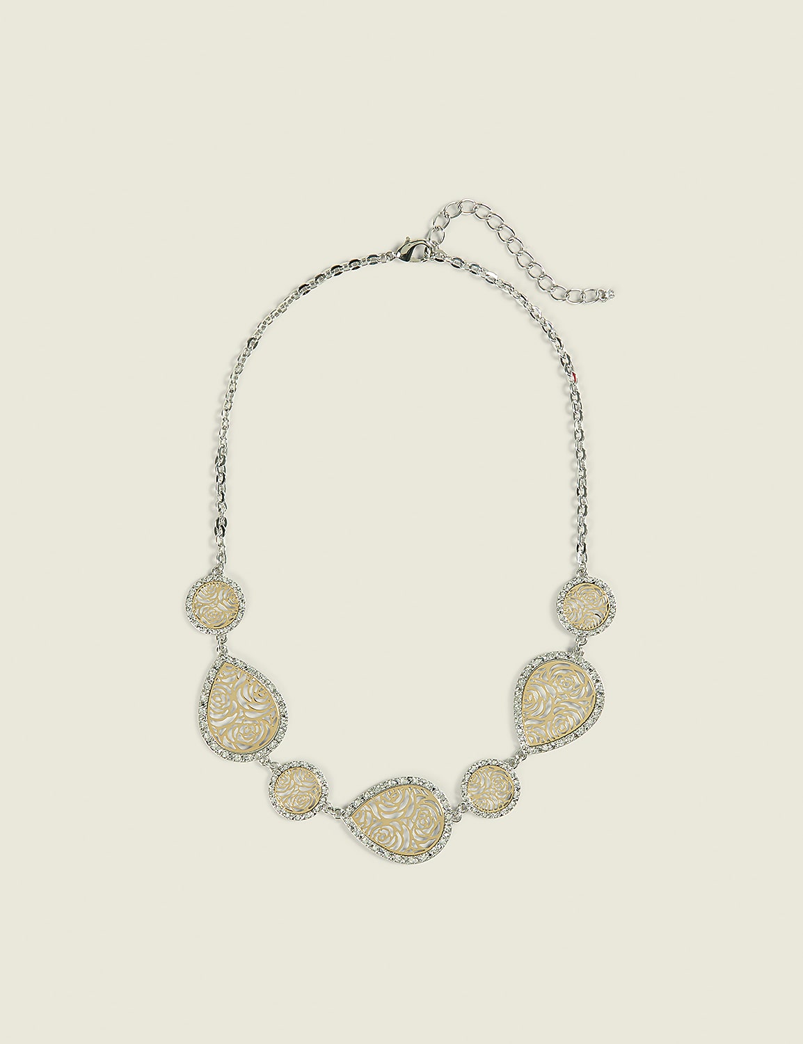 Mixed Metal FIligree Motif Necklace Product Image 1