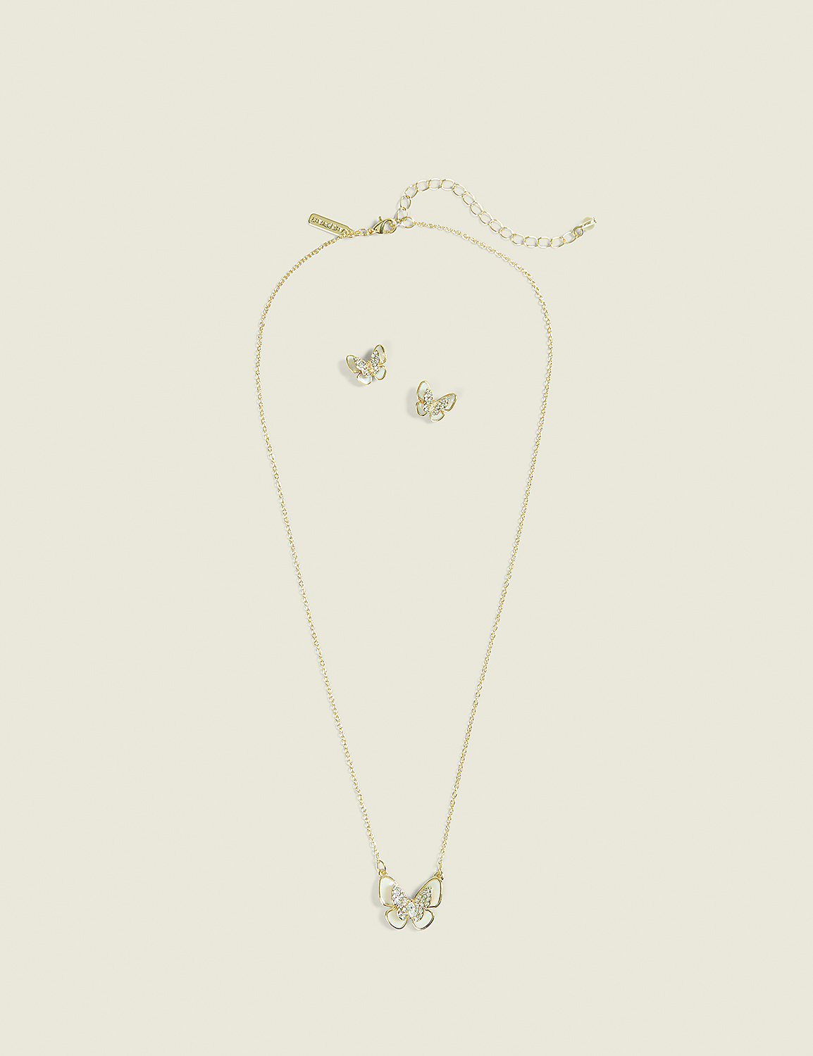 Dainty Butterfly Necklace & Earrings Set Product Image 1