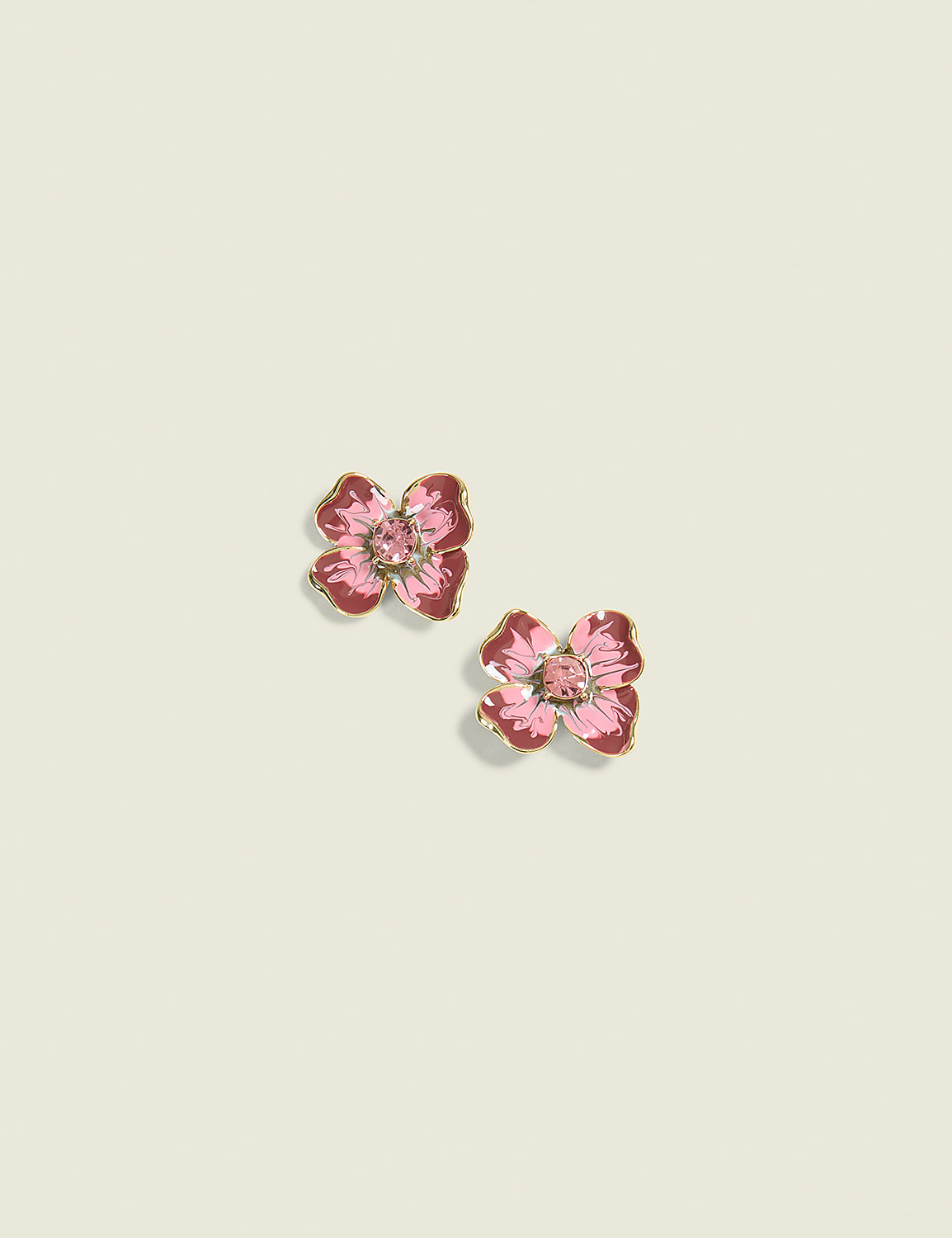 Pink Flower Stud Earrings Product Image 1