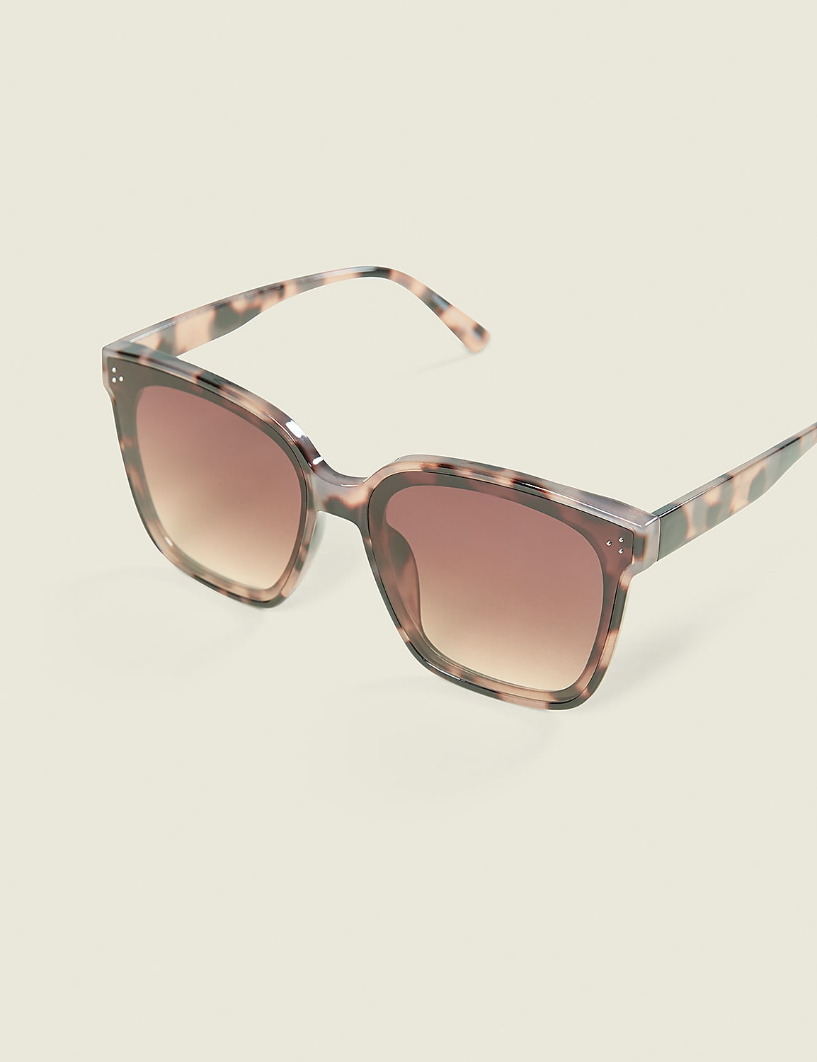 Two-Tone Tortoiseshell Print Square Sunglasses Product Image 1