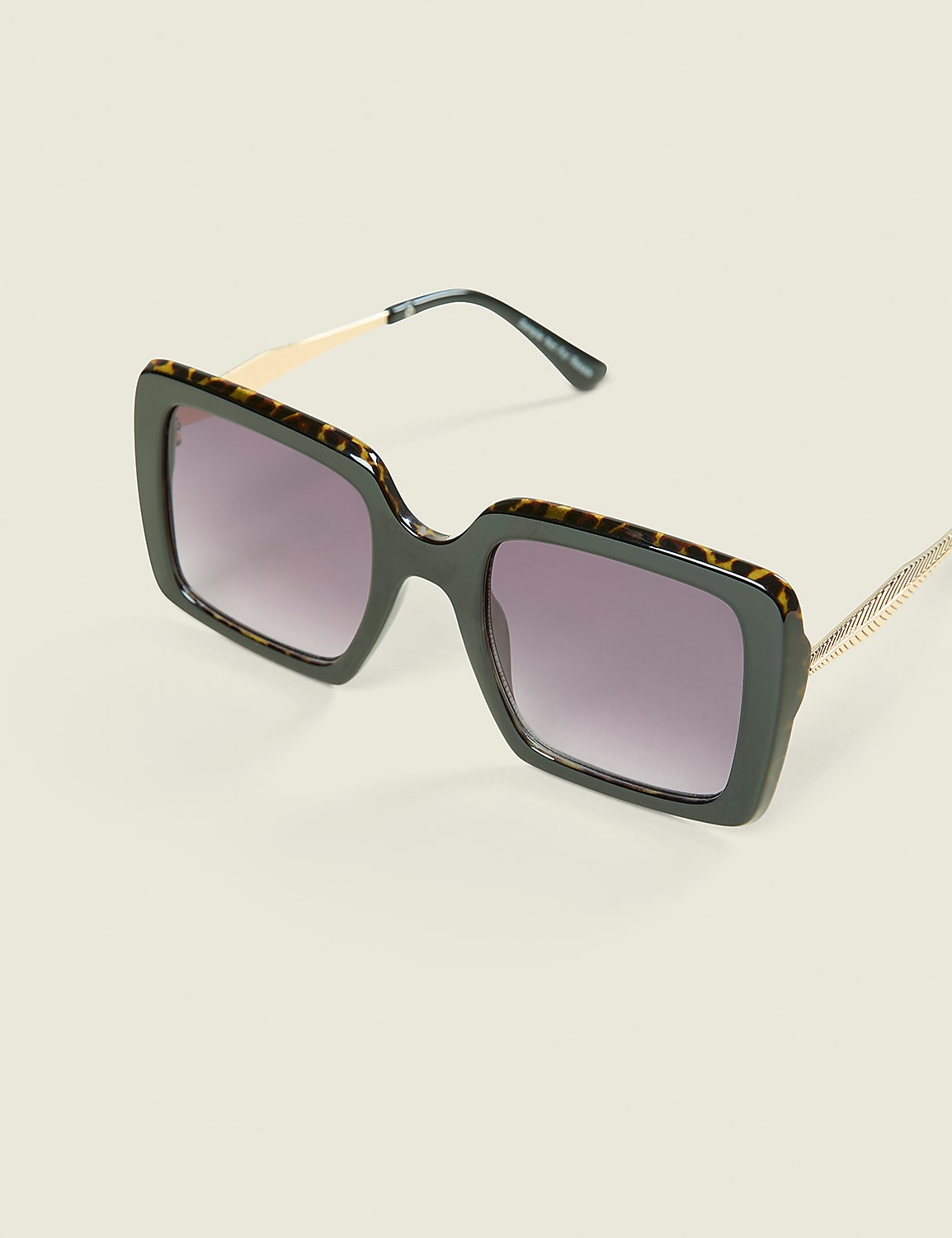 Black Animal Print Square Sunglasses Product Image 1