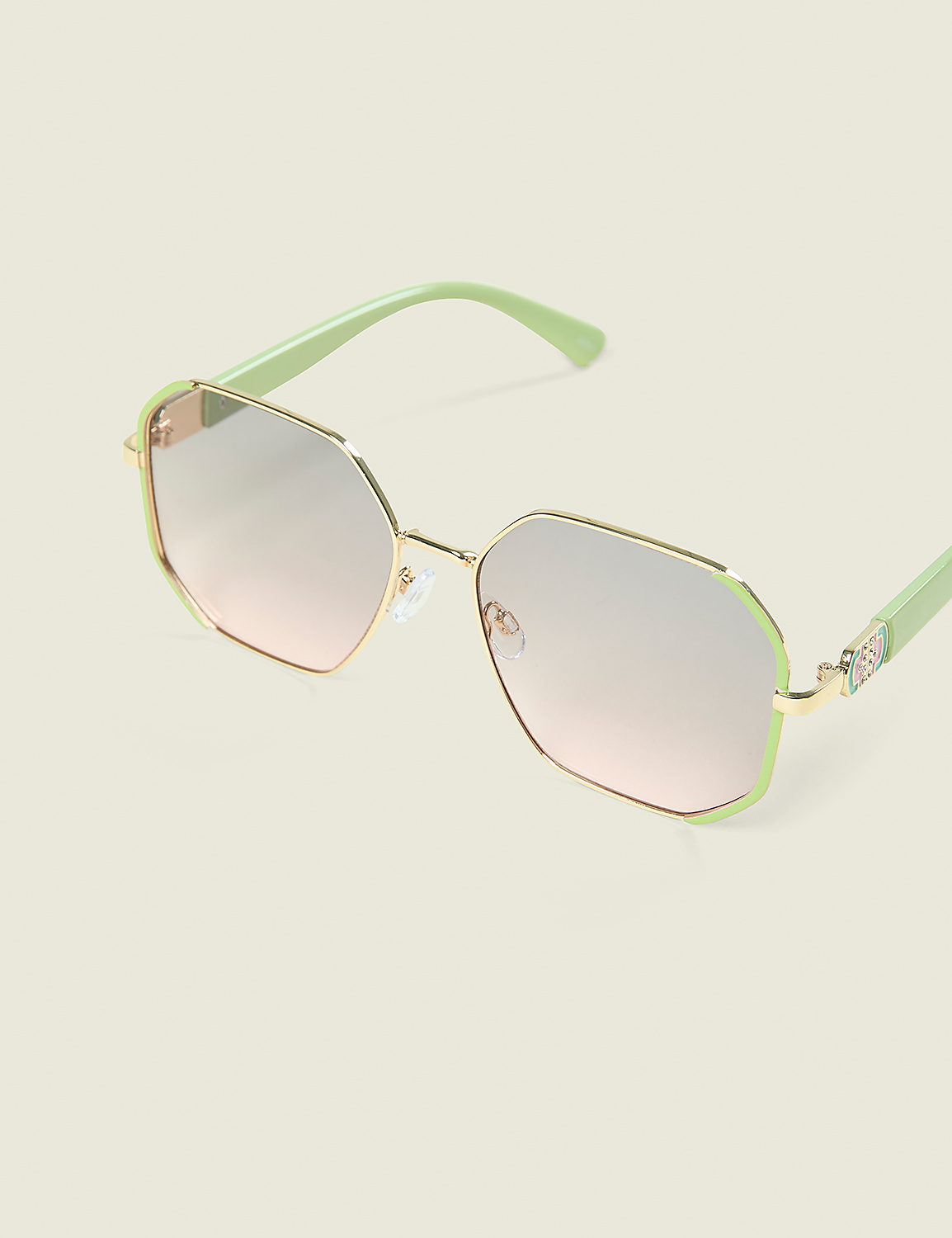 Green Metal Frame Sunglasses Product Image 1