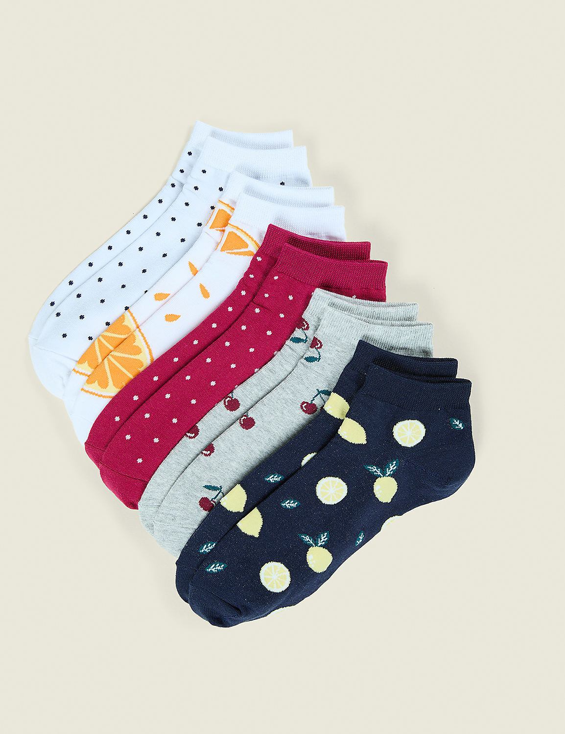 5-Pack Ankle Socks - Fruit & Polka Dots Product Image 1