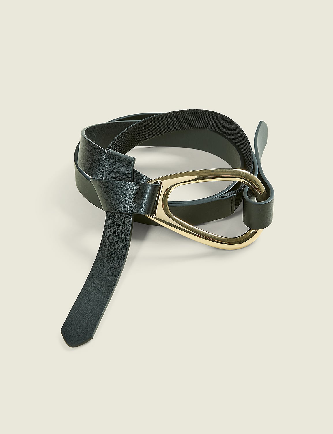 Faux-Leather Oval Tie Waist Belt Product Image 1